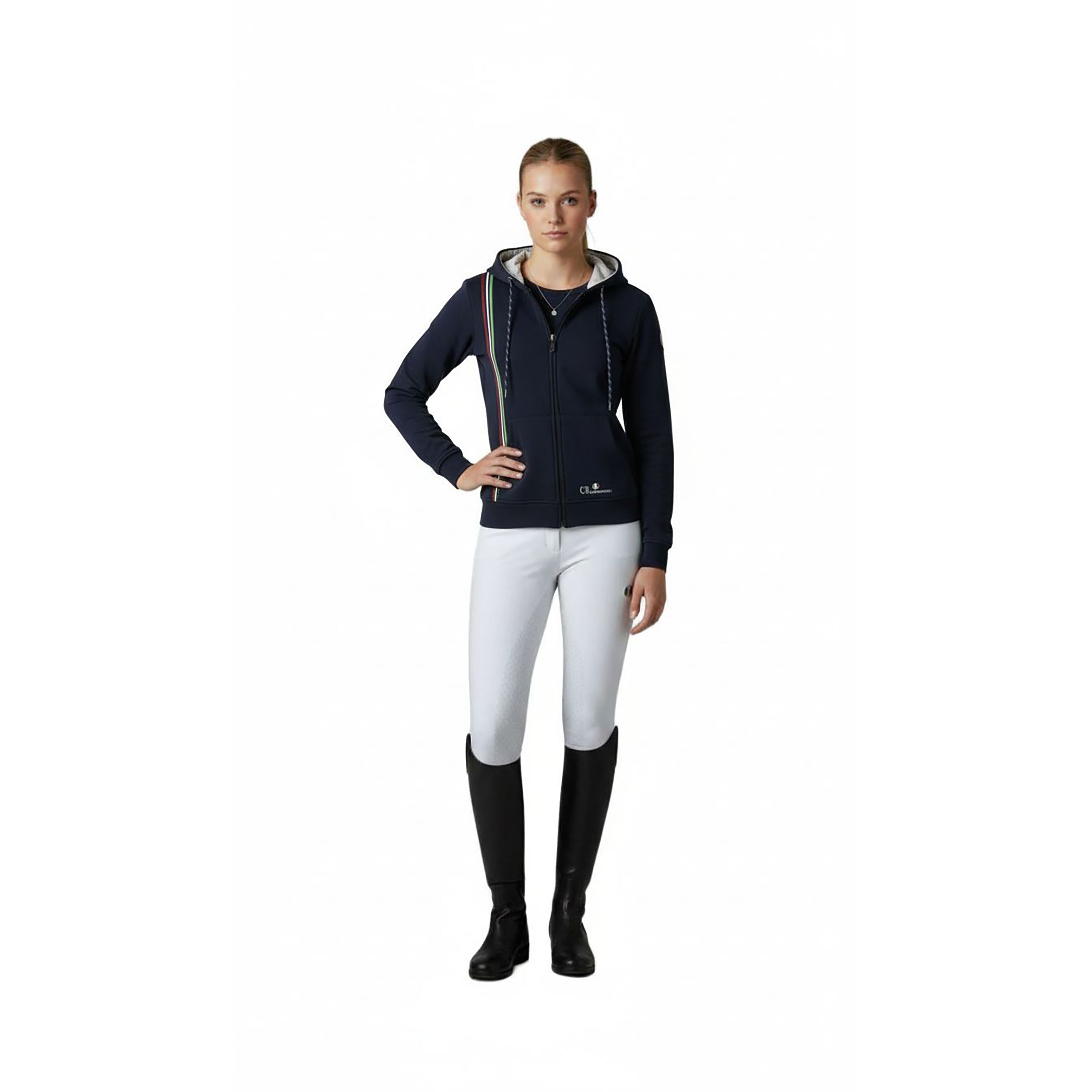 MENTECA Longsleeved Zip Hoodie Navy (Black Iris)