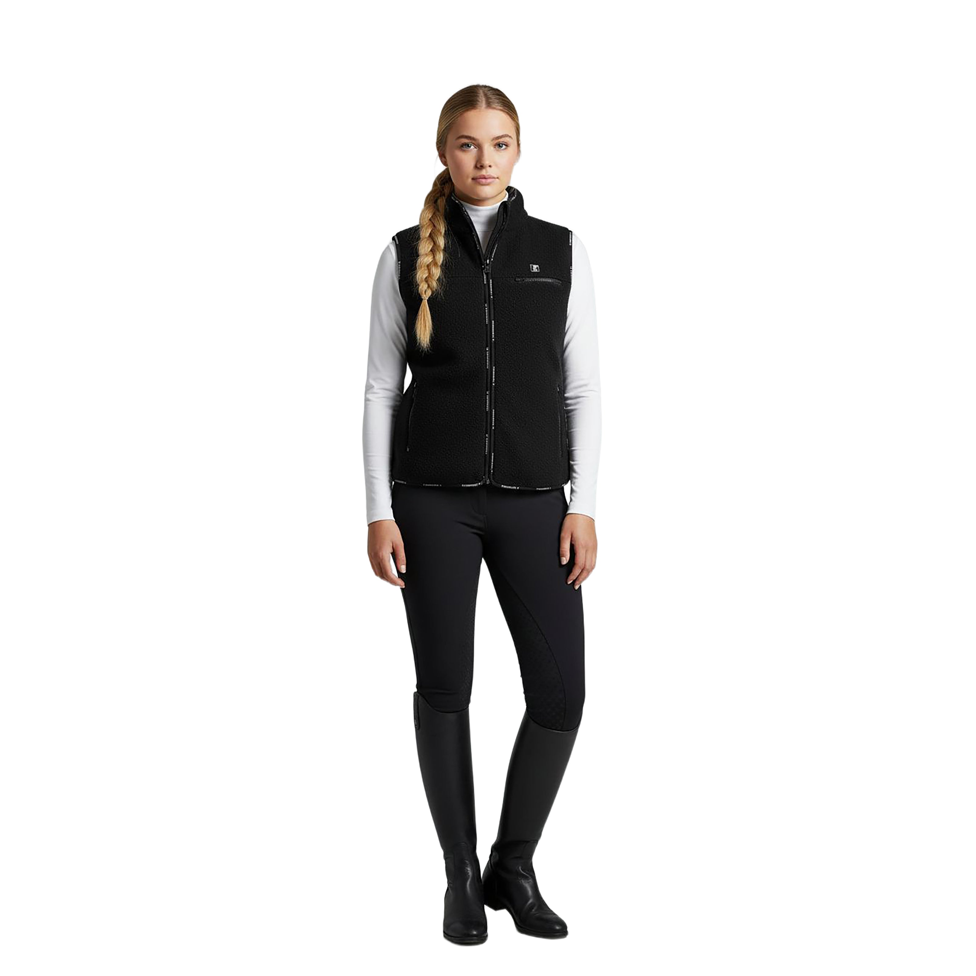 ELK GROVE Sherpa Fleece Vest Black (Jet Black)