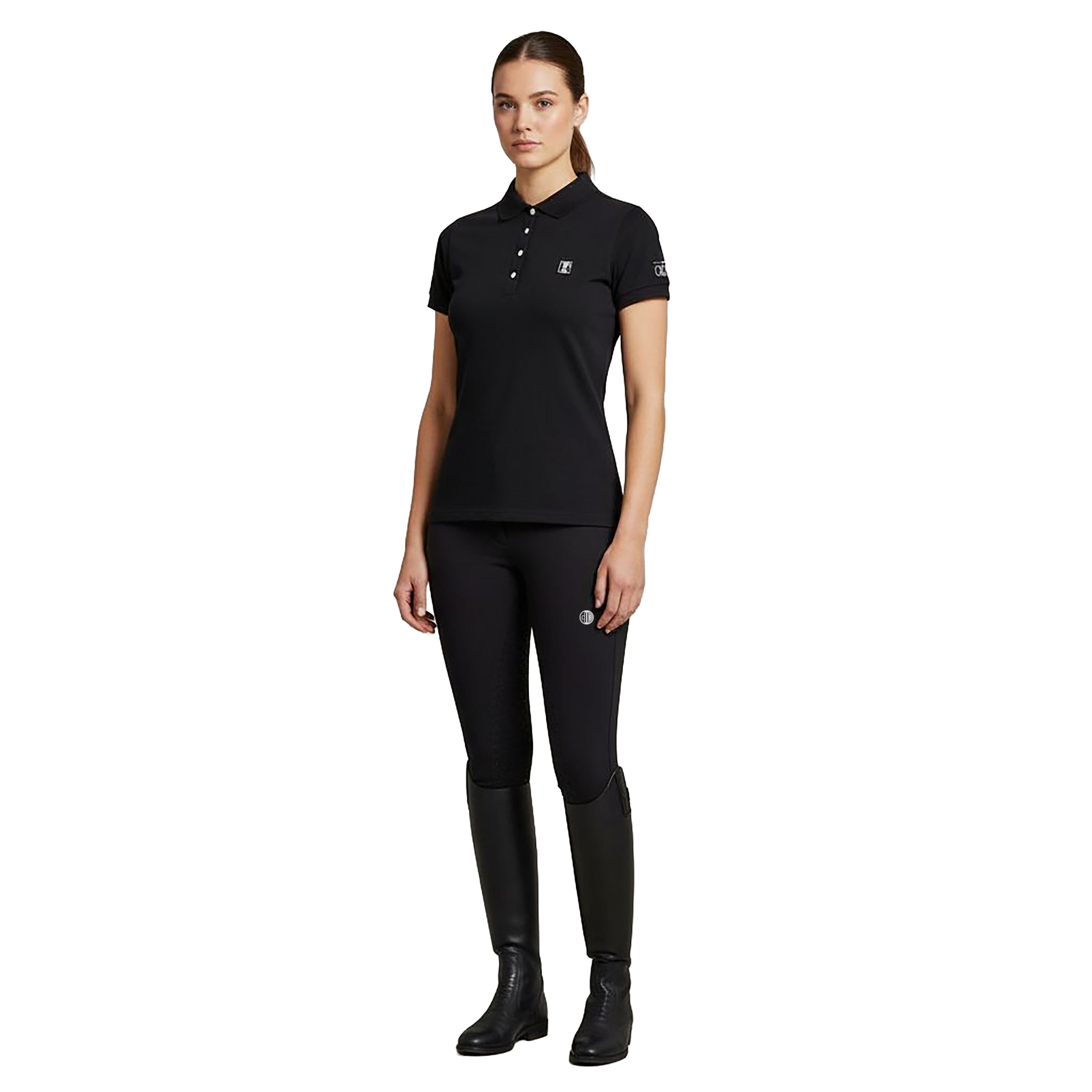 MERCED Polo Neck Pique T-Shirt Black (Jet Black)