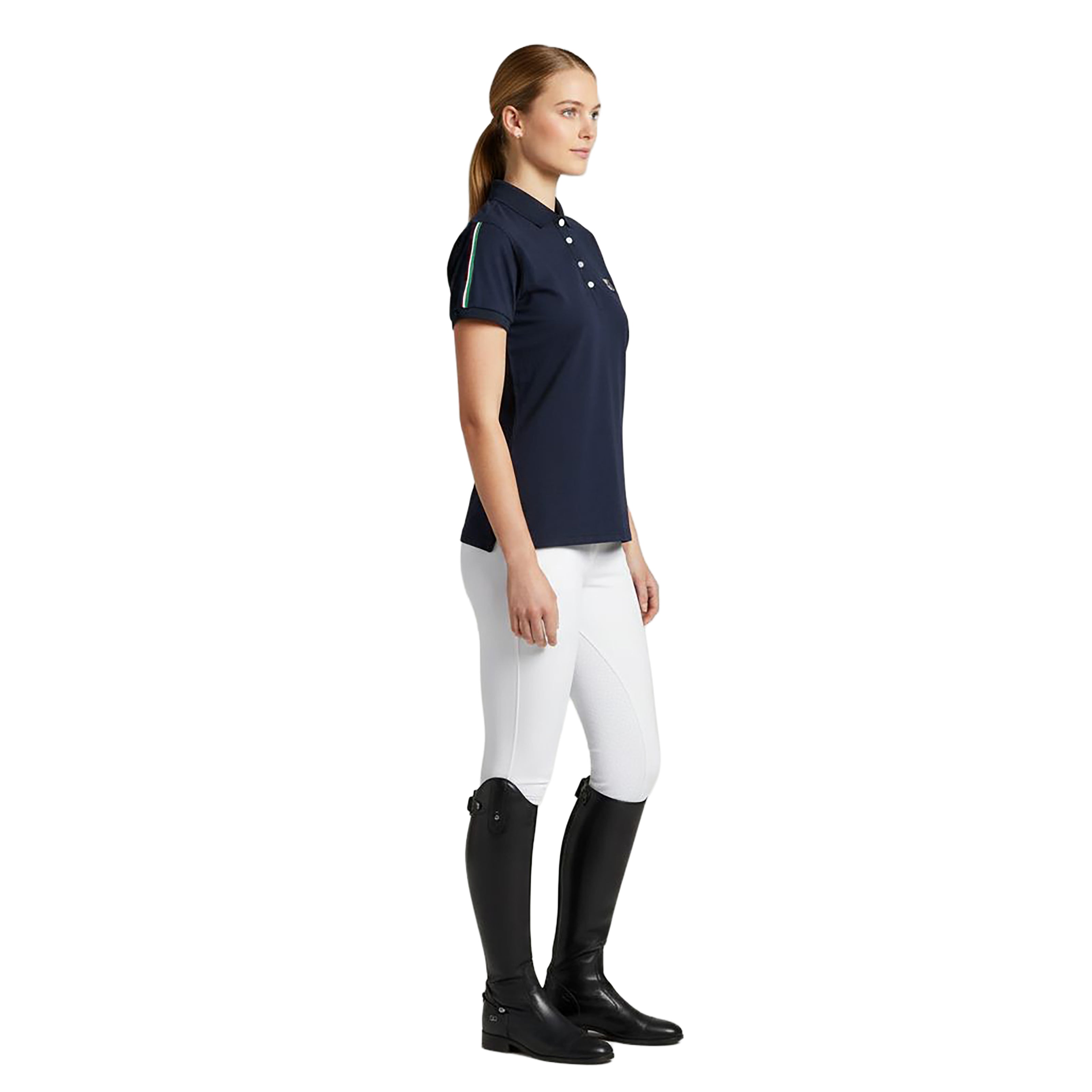 MERCED Polo Neck Pique T-Shirt Navy (Black Iris)