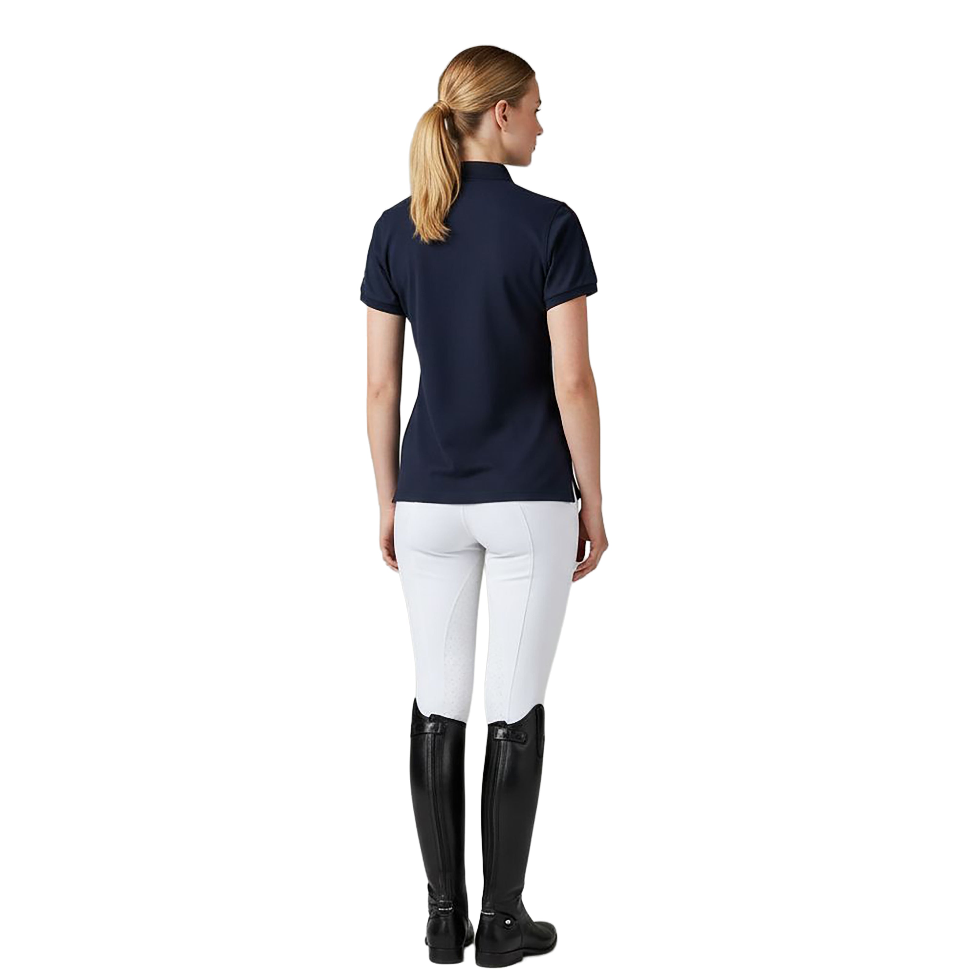 MERCED Polo Neck Pique T-Shirt Navy (Black Iris)