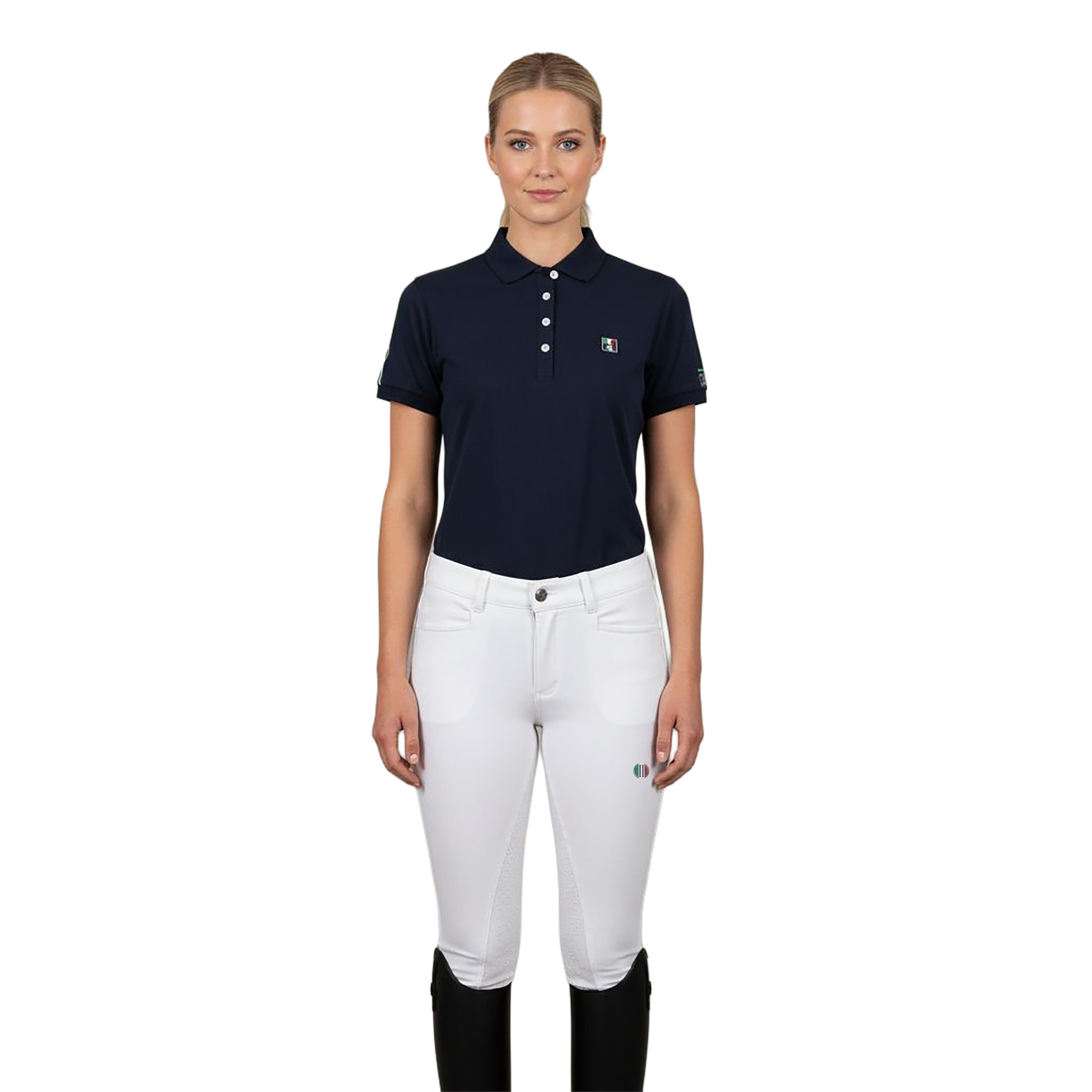 MERCED Polo Neck Pique T-Shirt Navy (Black Iris)