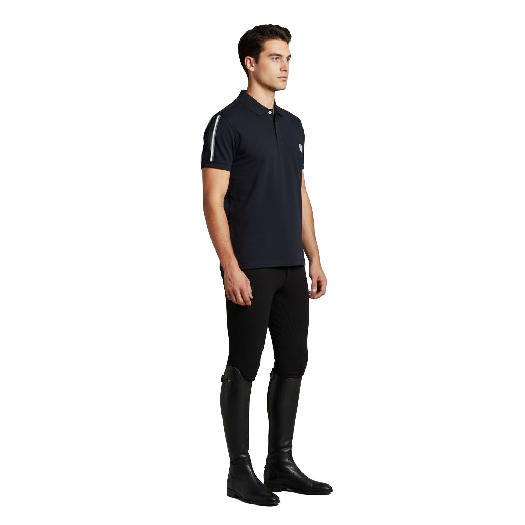 MIDTOWN Poloneck Pique T-Shirt Black (Jet Black)