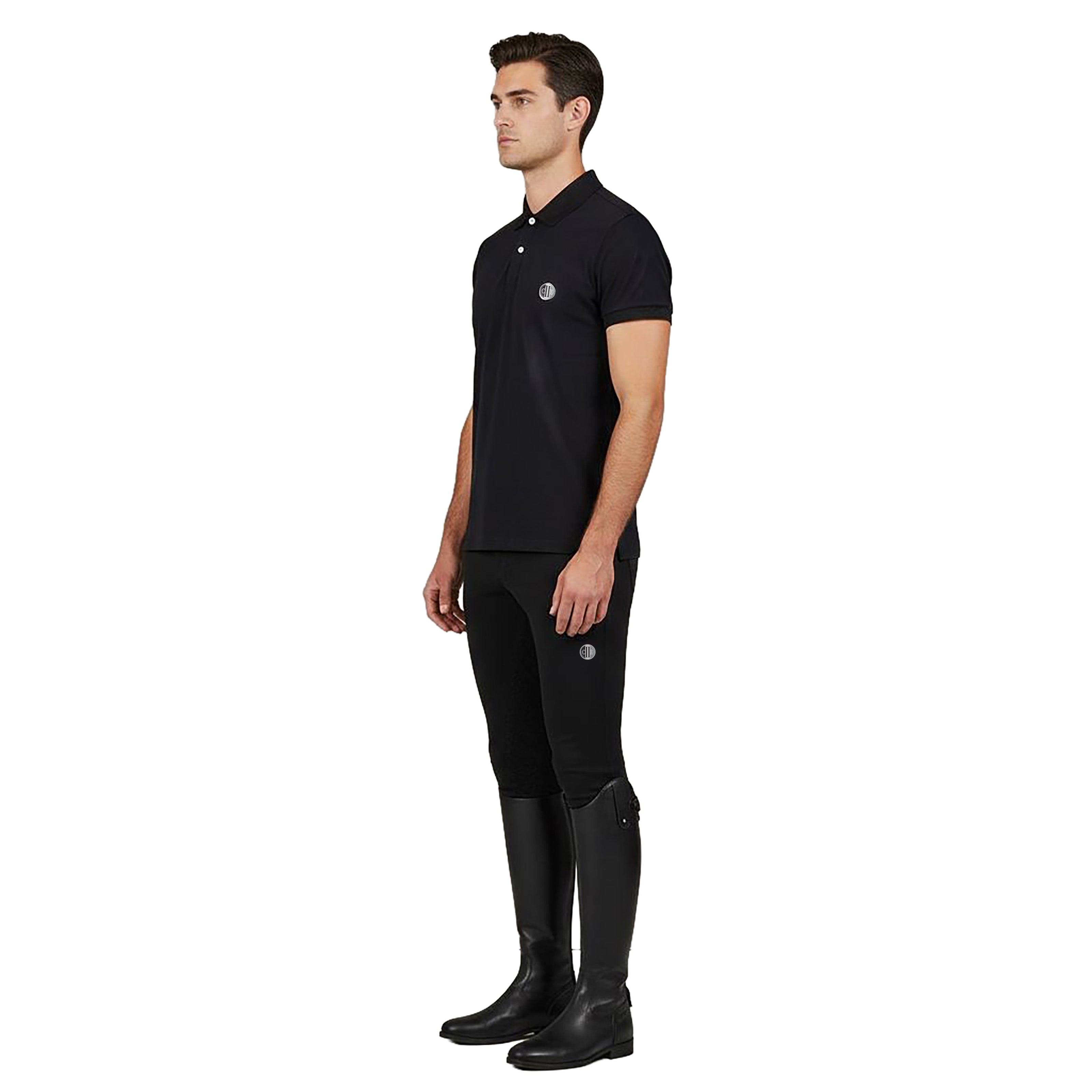 MIDTOWN Poloneck Pique T-Shirt Black (Jet Black)
