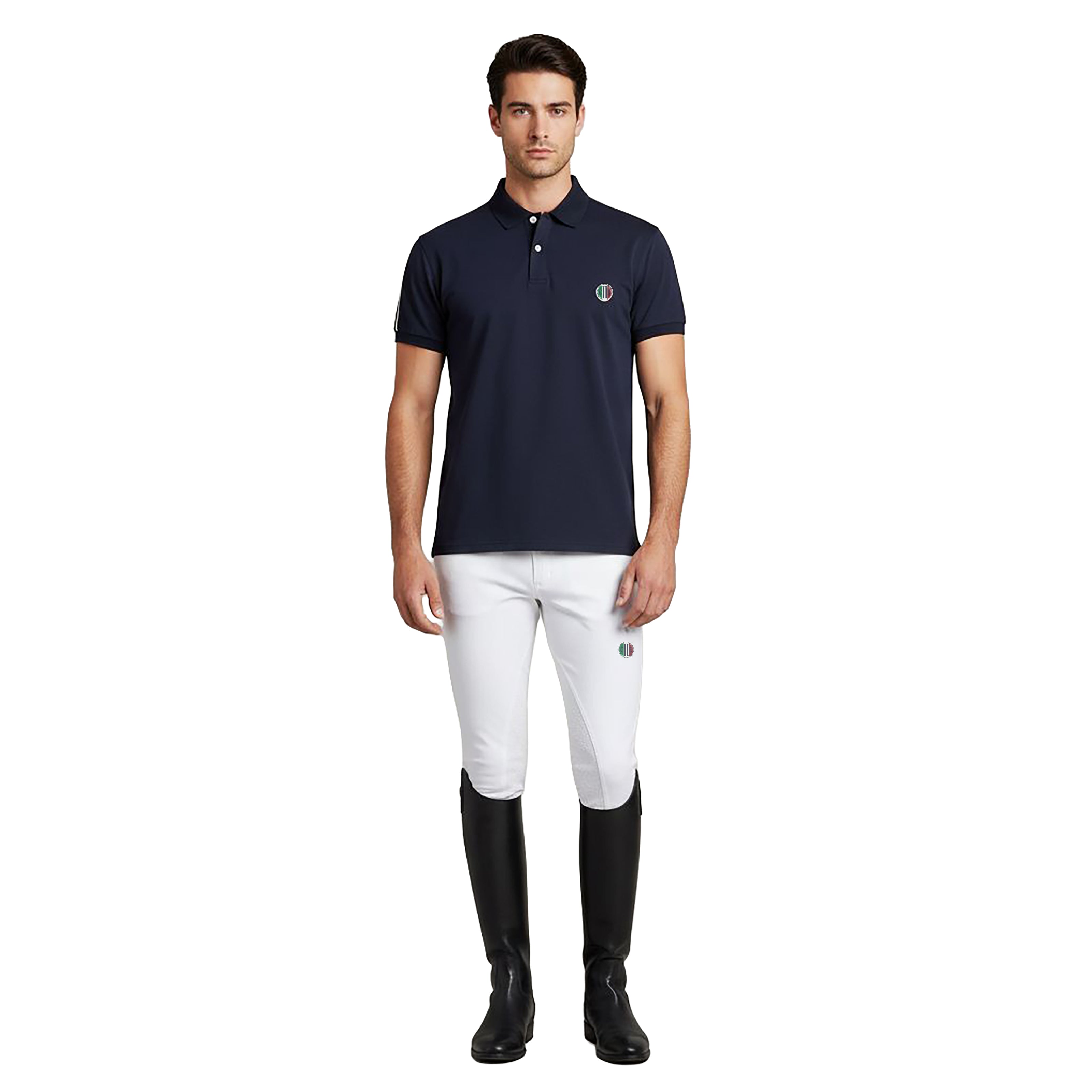 MIDTOWN Poloneck Pique T-Shirt Navy (Black Iris)