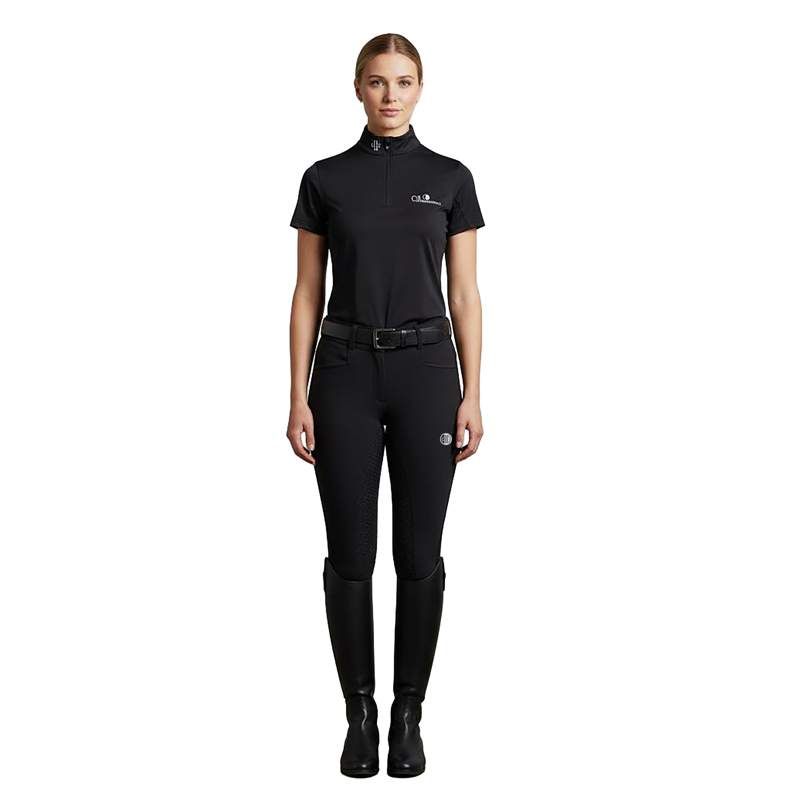BAKERSFIELD Ladies Zip Neck Showshirt Black (Jet Black)
