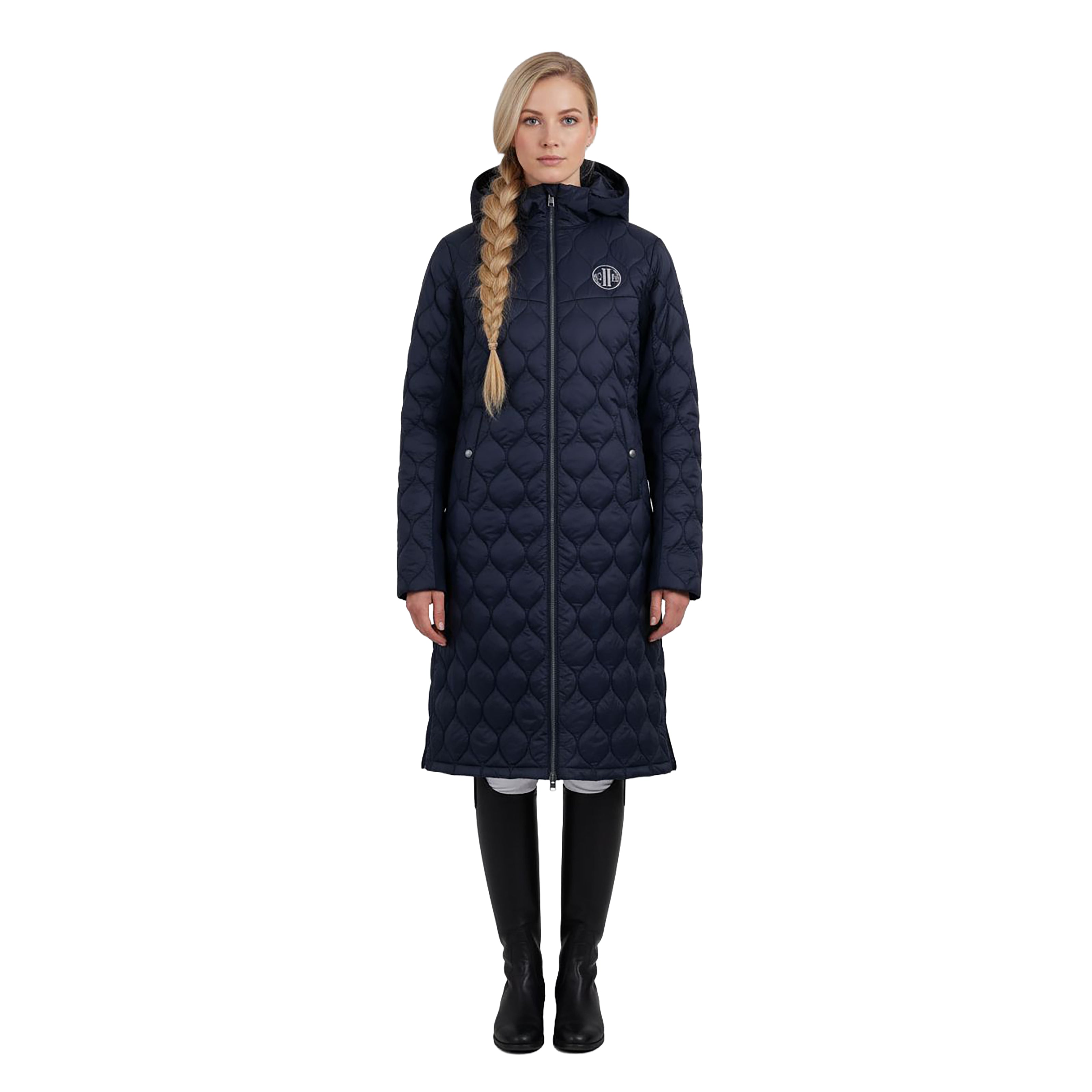 CAMARILLO QUILTED LONG COAT Navy (Black Iris)