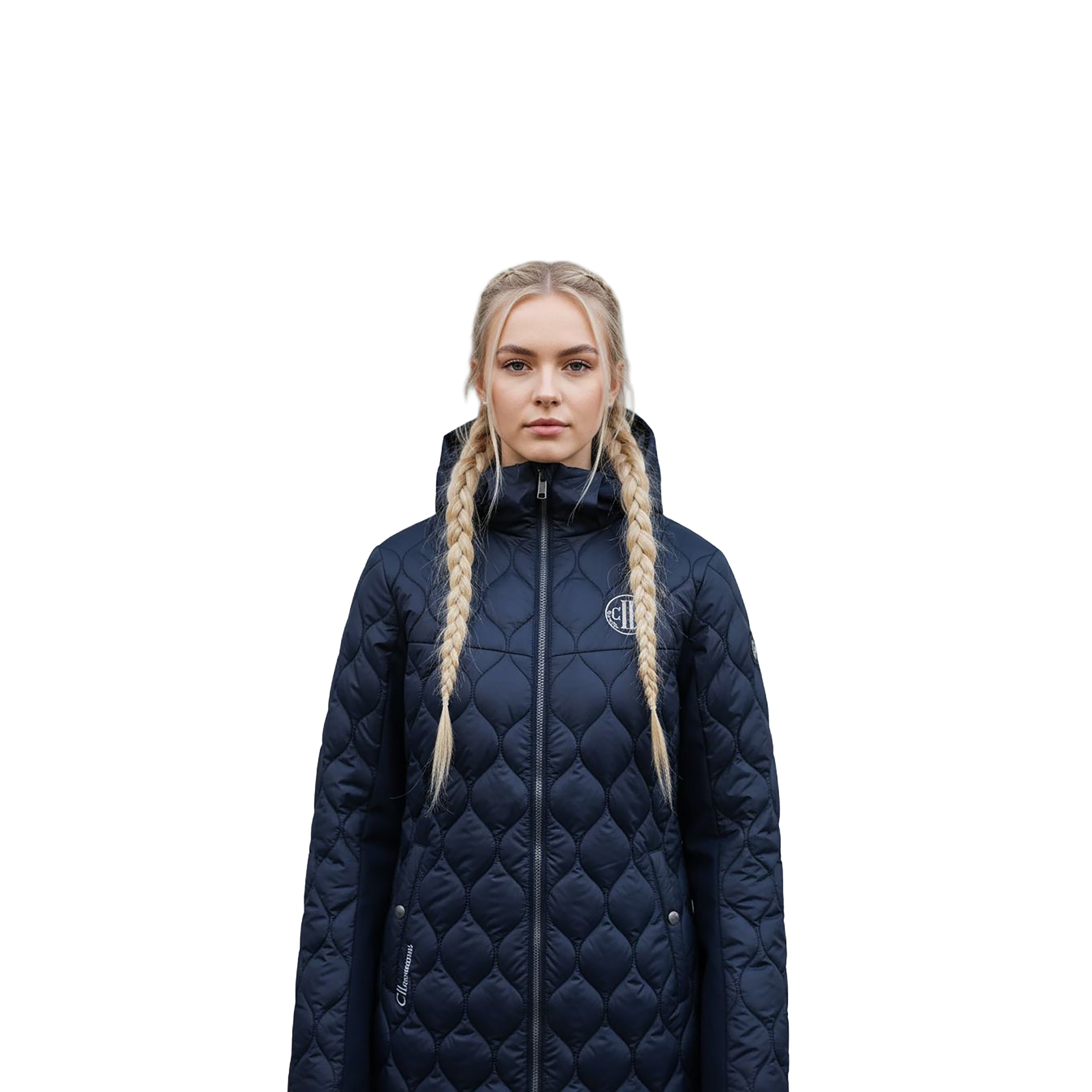 CAMARILLO QUILTED LONG COAT Navy (Black Iris)
