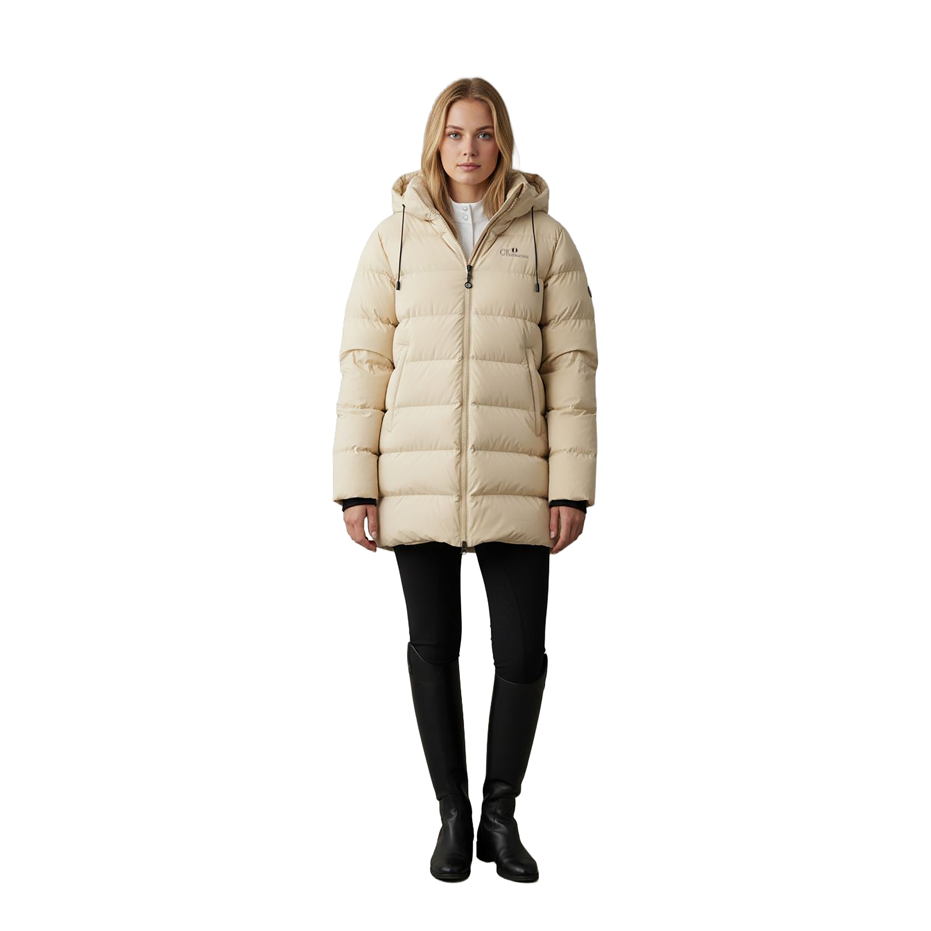 CHATSWORTH 3/4 Long Down Parka Beige (Chreme Brulee)