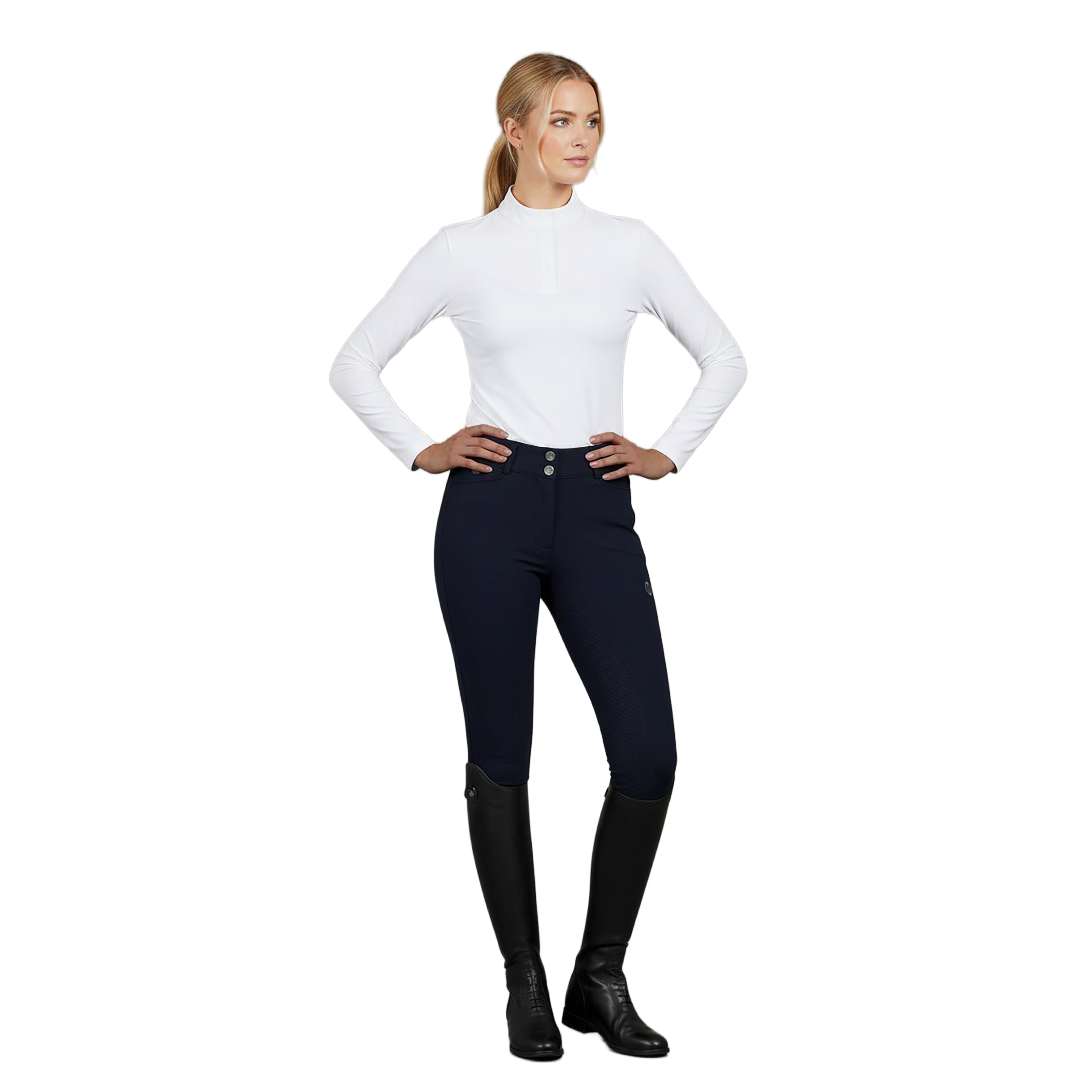 FRESNO COLOR Ladies Fullgrip Breeches Navy (Black Iris)