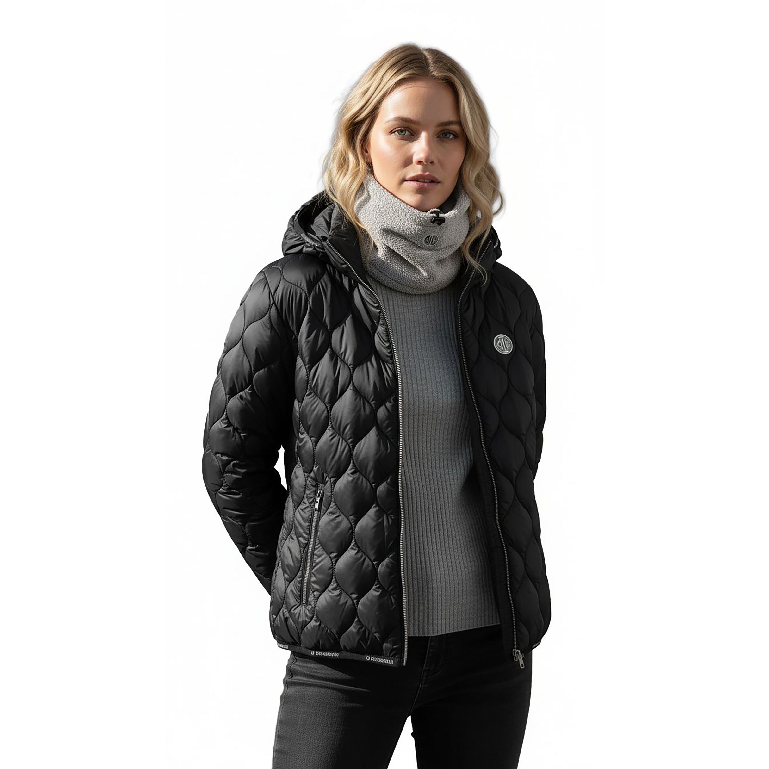 IRVINE Fleece Neck Grey Melange