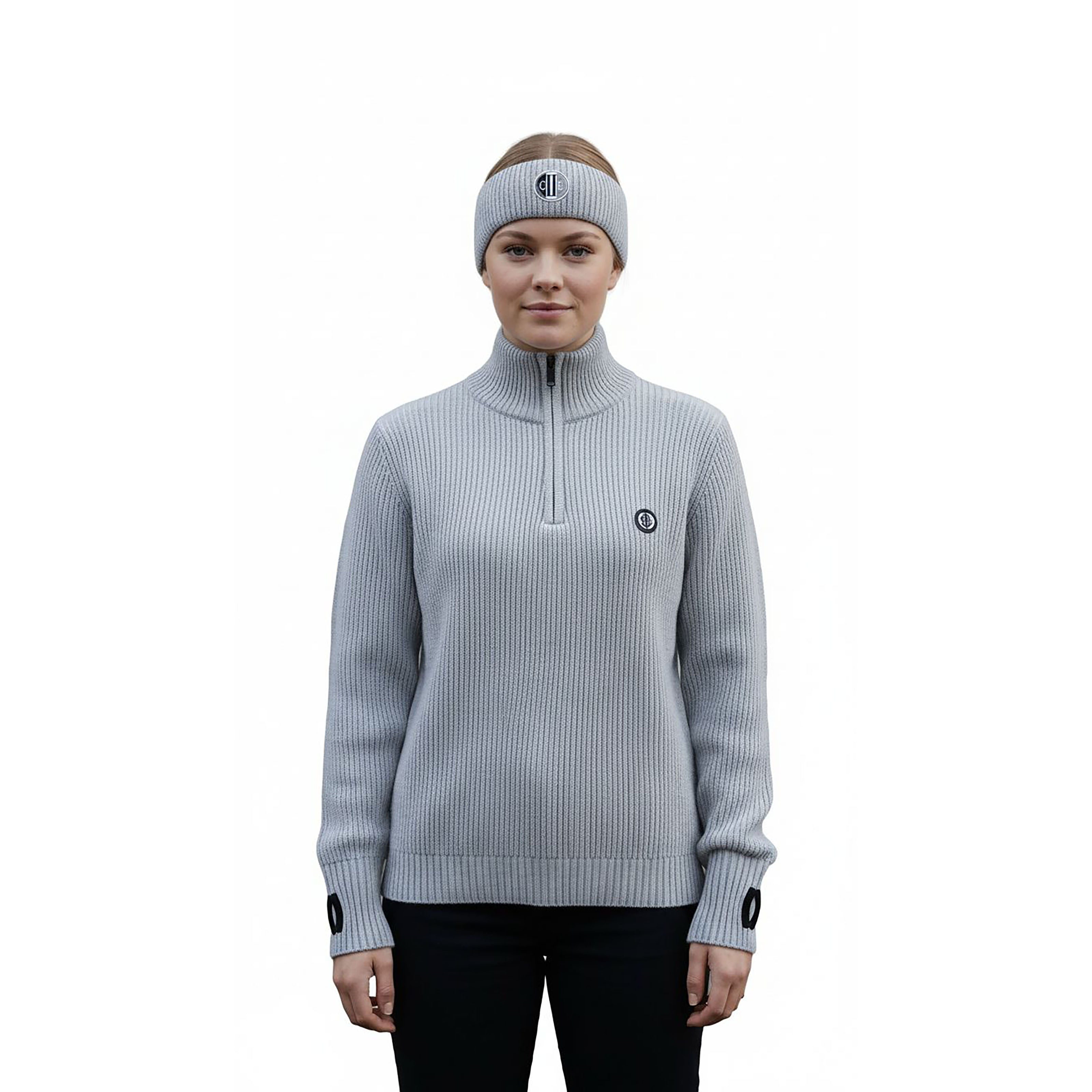 TUSTIN Wool Knitted headband Grey Melange