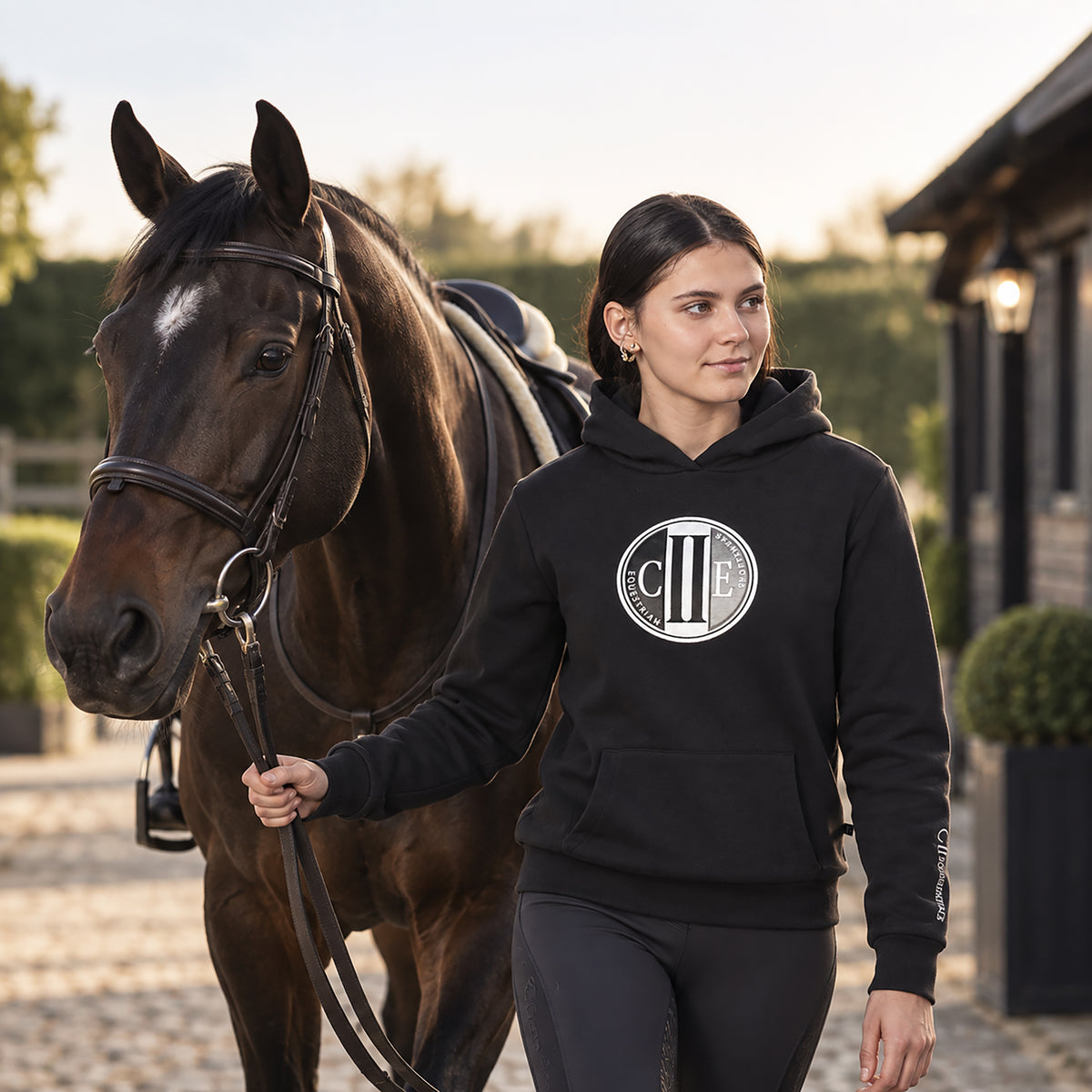 STOCTON Unisex Longsleeved Hoodie Black (Jet Black)