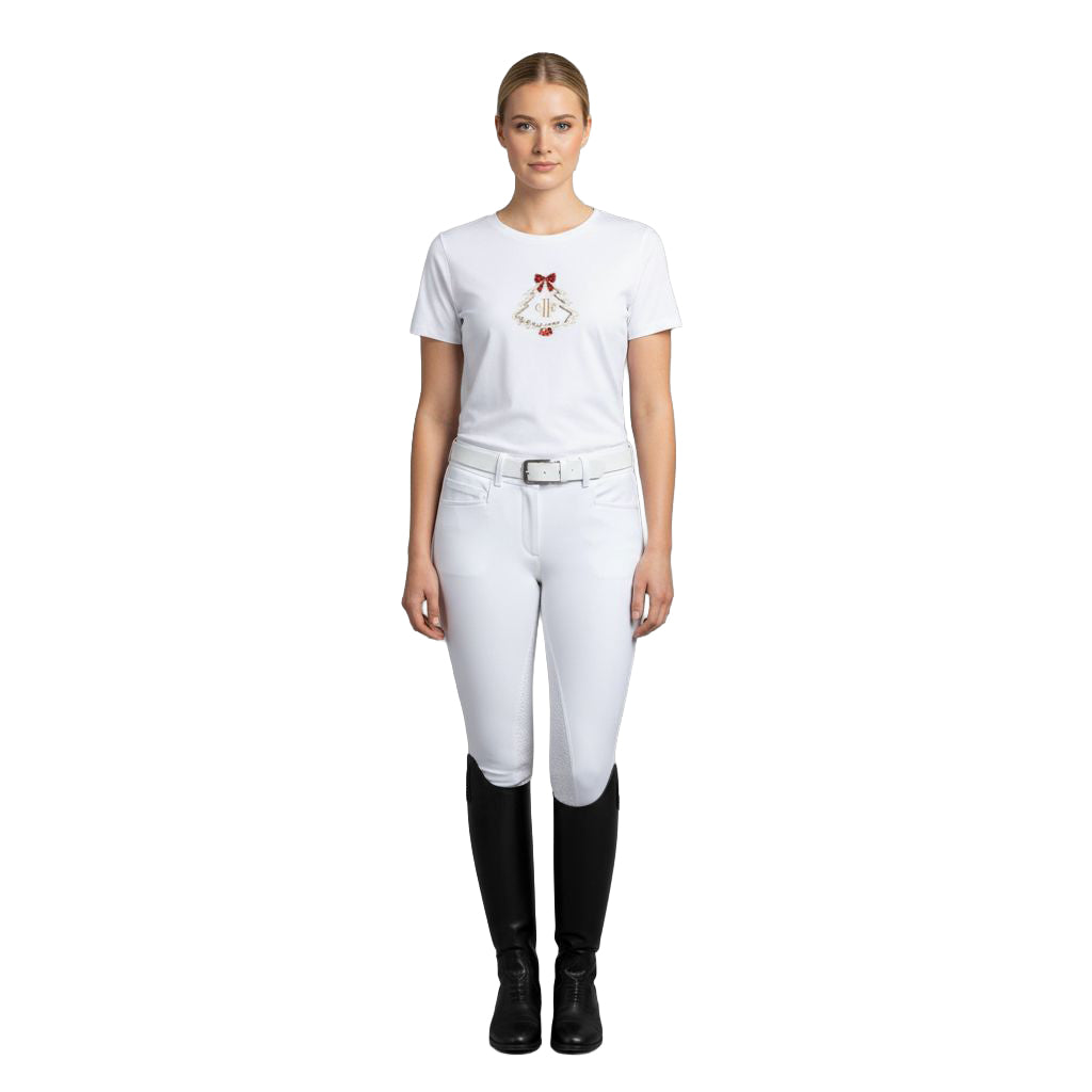 BUCINE Ladies T-Shirt w Embrodery White (Optical White)