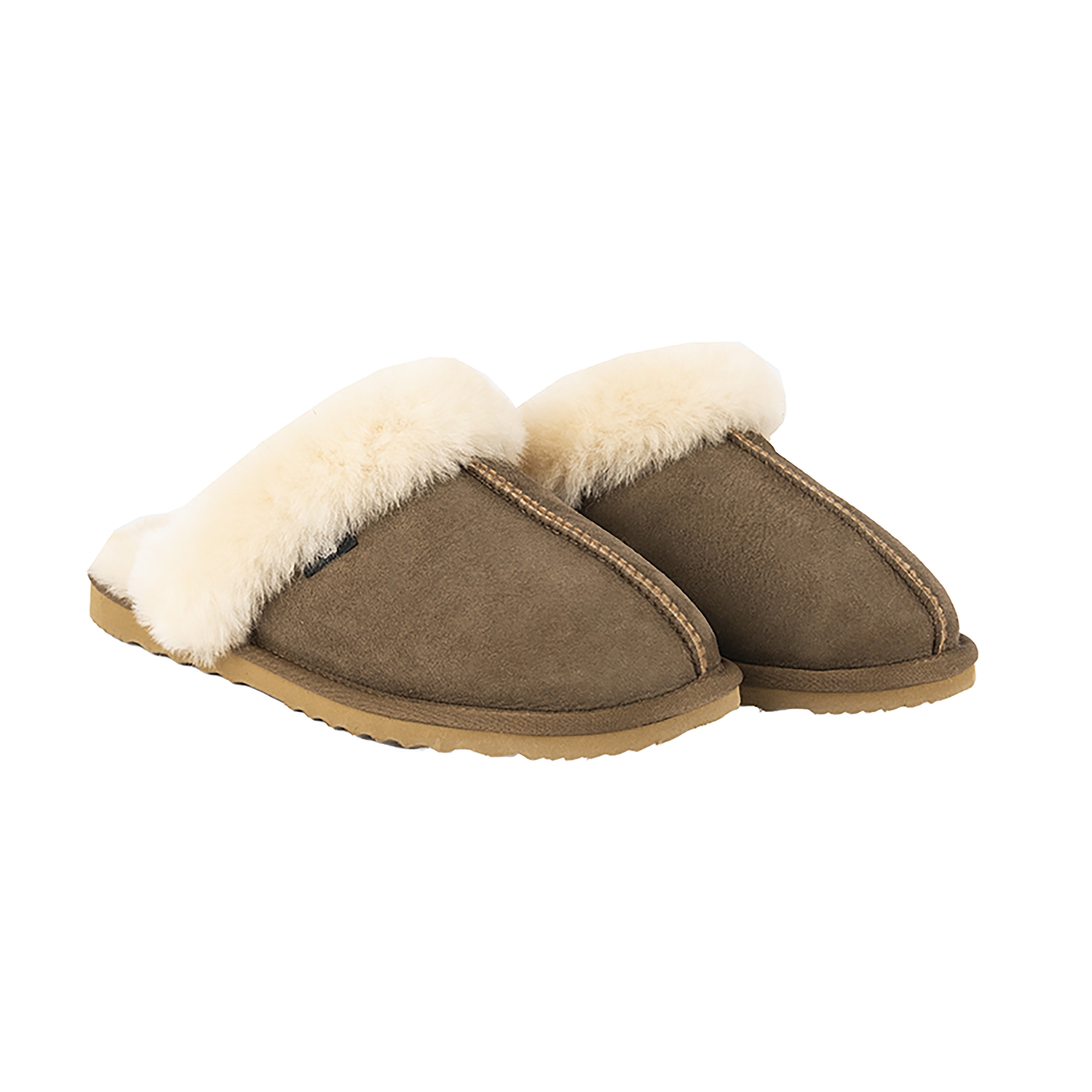GROSETTO Ladies Sheepleather Slippers Chocolata