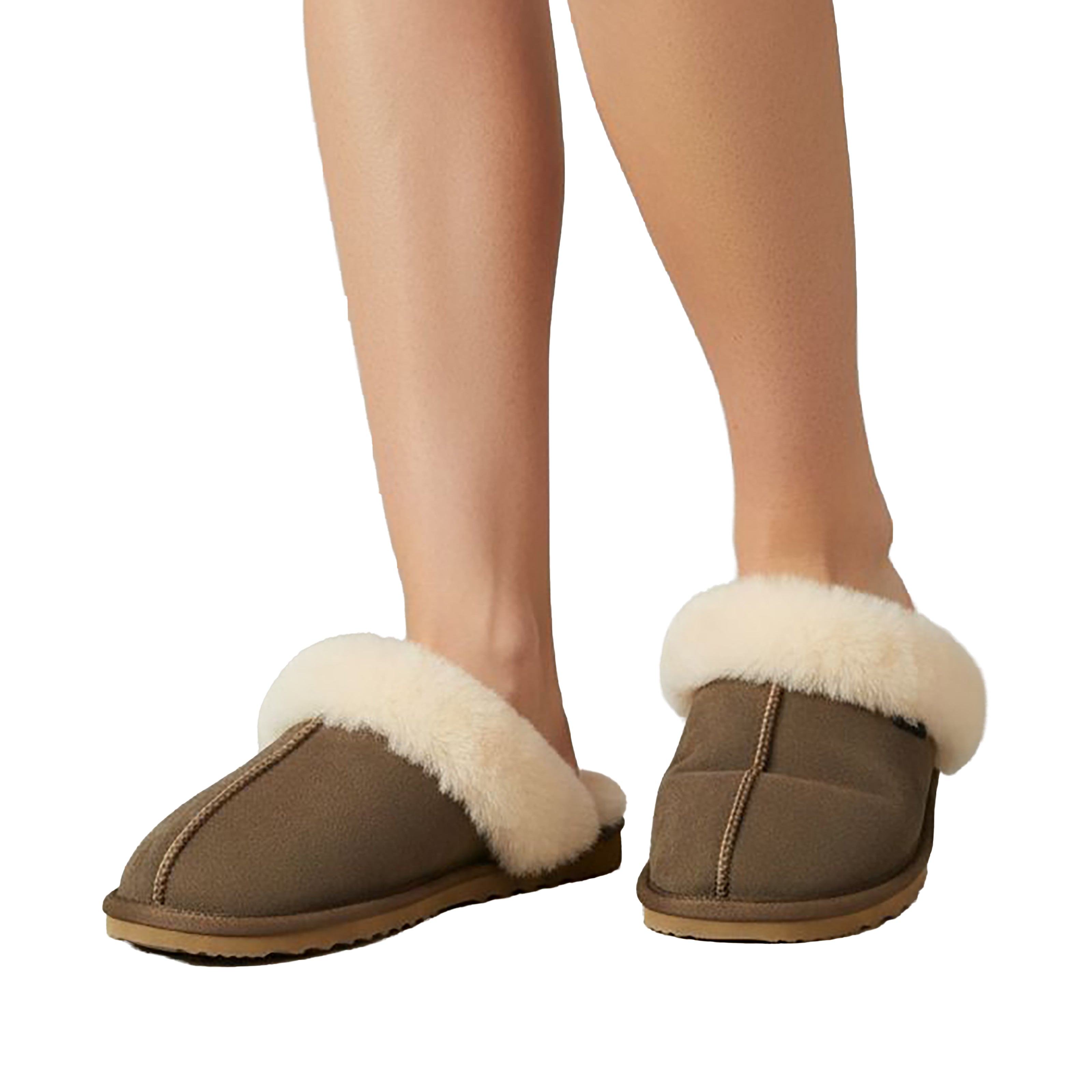 GROSETTO Ladies Sheepleather Slippers Chocolata