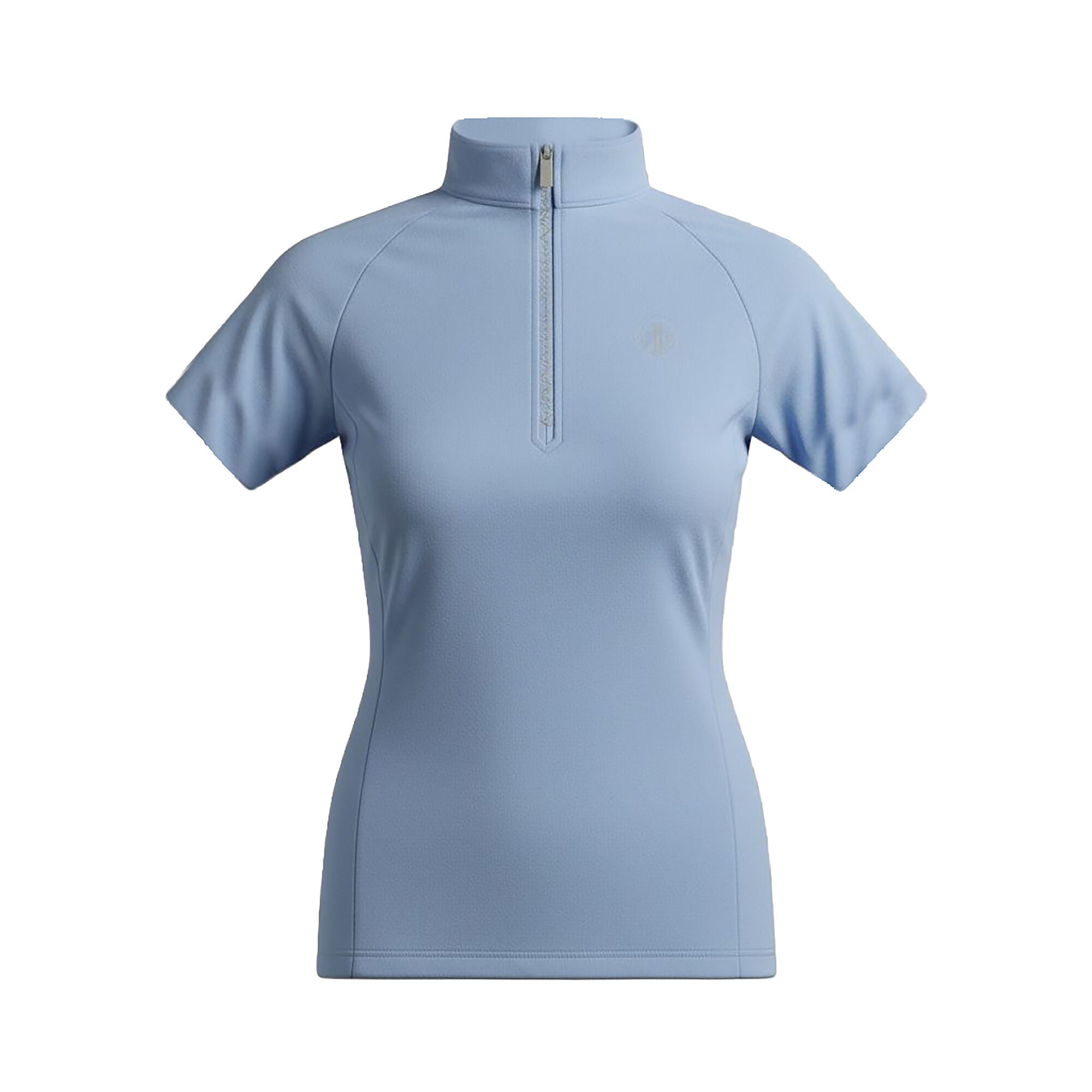WEMBLEY Ladies Zip Neck T-Shirt Placid Blue(Lt Blue)