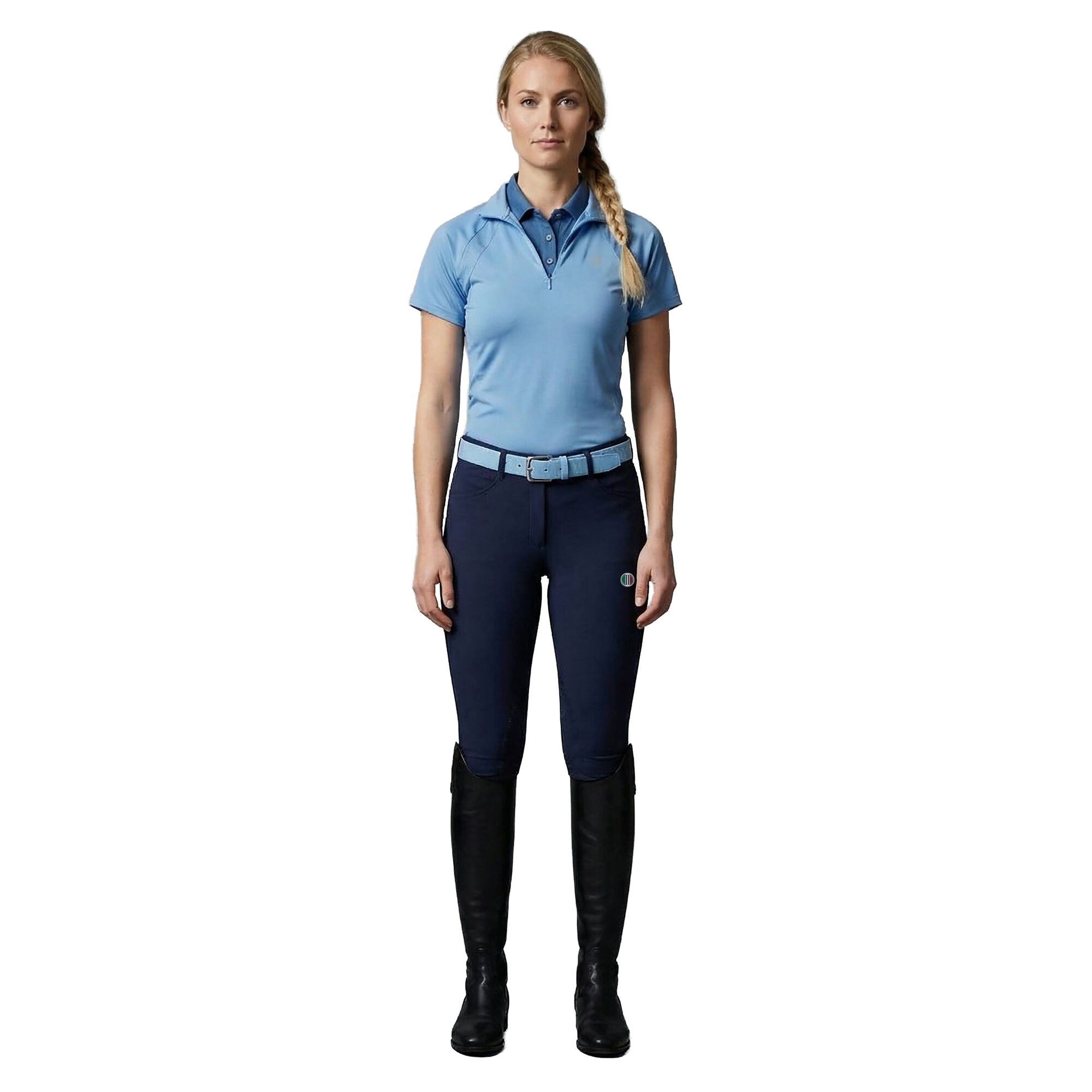 WESTMINISTER Ladies Zip Neck Top Placid Blue(Lt Blue)