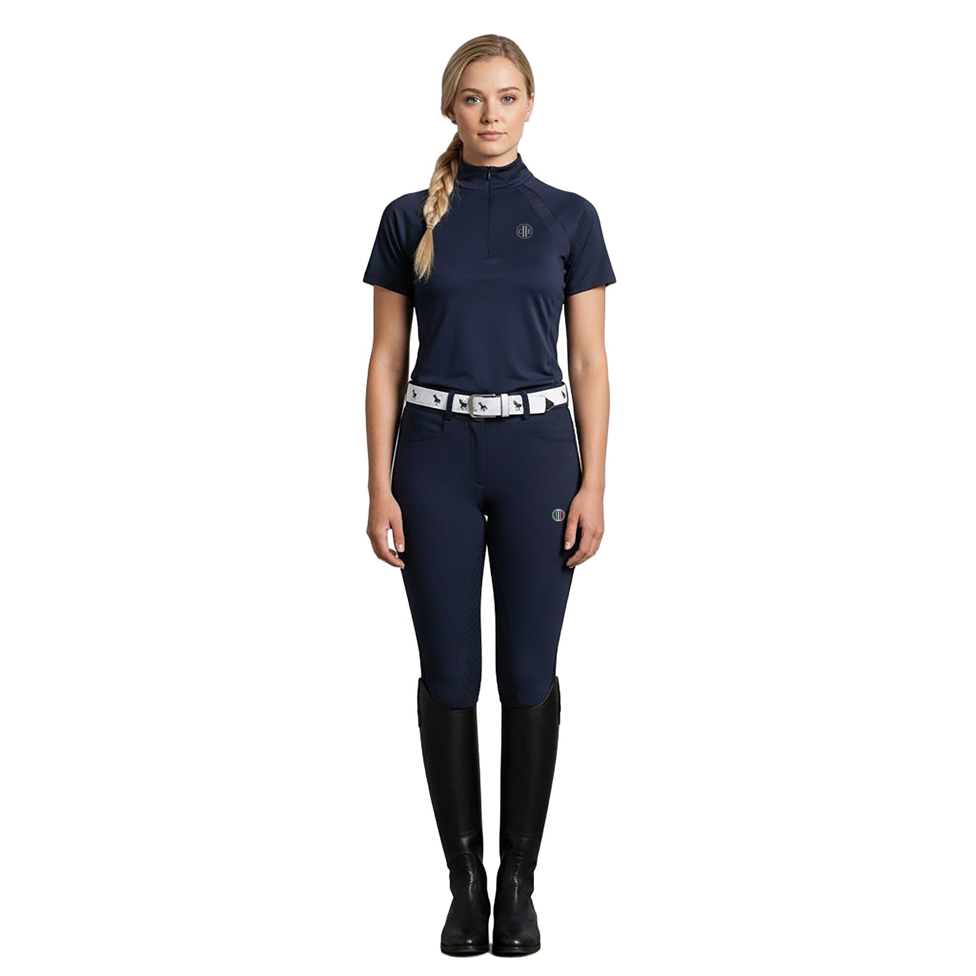 WESTMINISTER Ladies Zip Neck Top Navy (Black Iris)