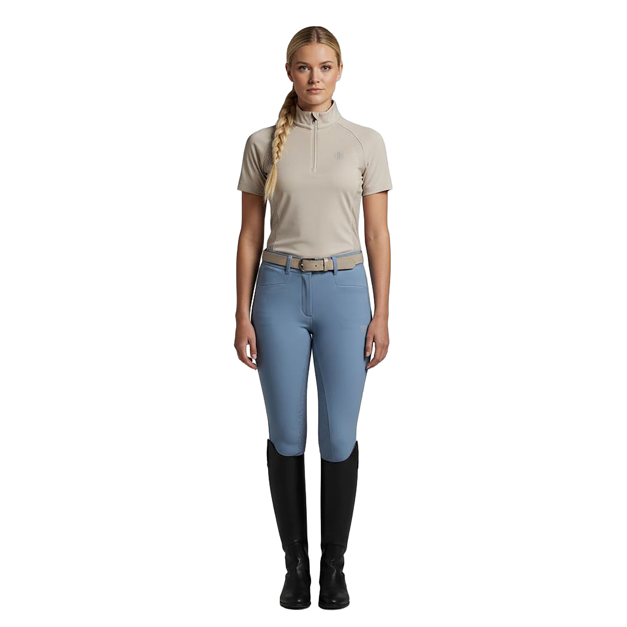 WESTMINISTER Ladies Zip Neck Top Sandshell (Beige)