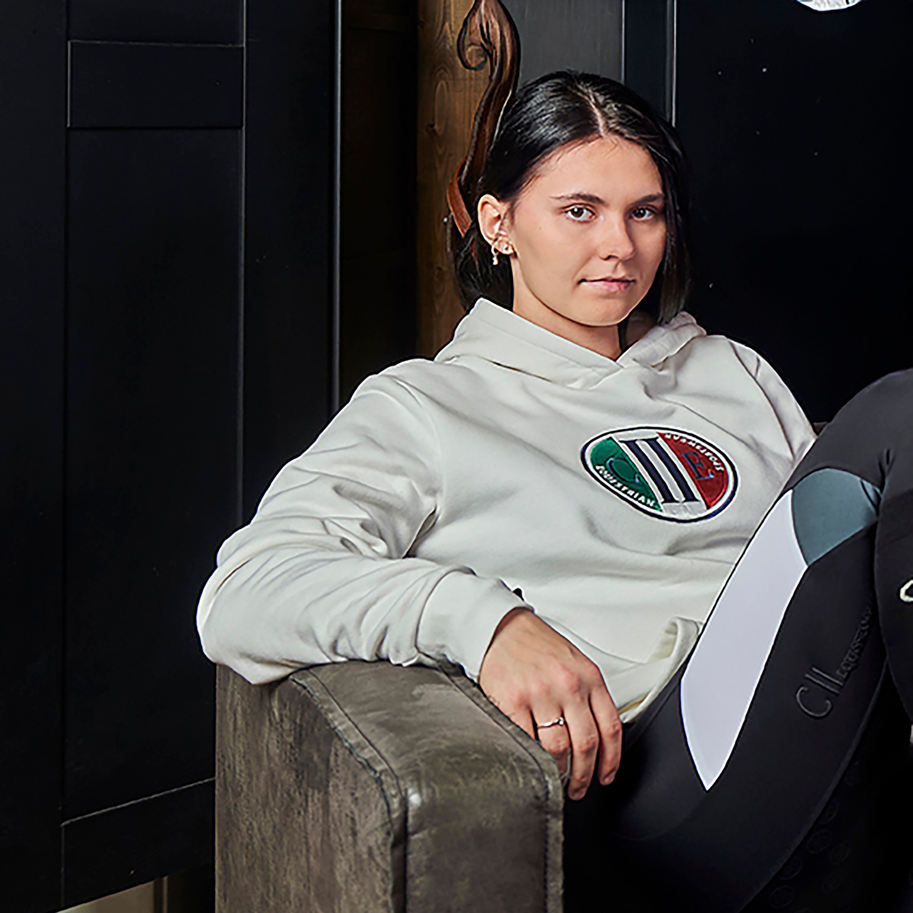 STOCTON Unisex Longsleeved Hoodie Offwhite (Snow White)