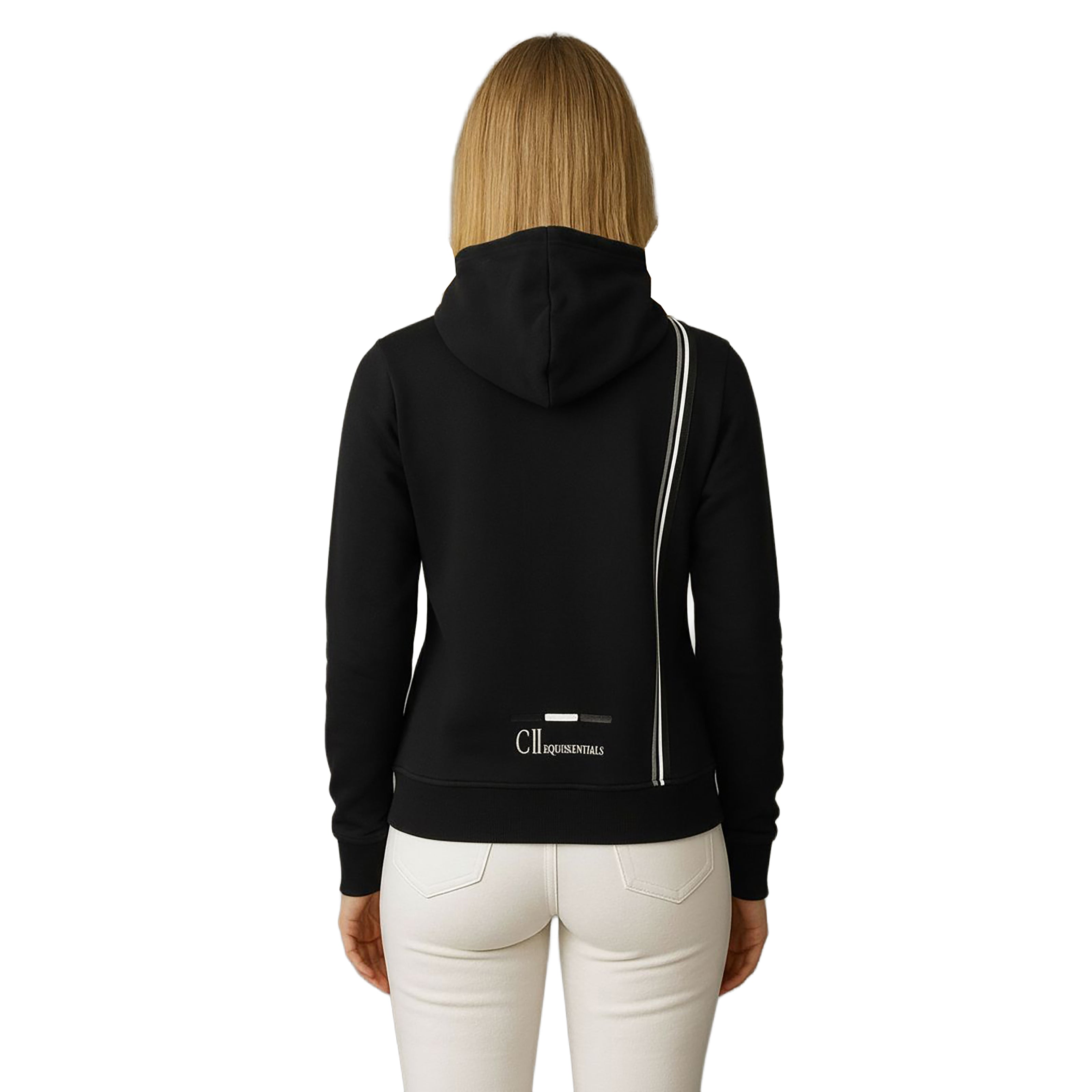 MENTECA Longsleeved Zip Hoodie Black (Jet Black)