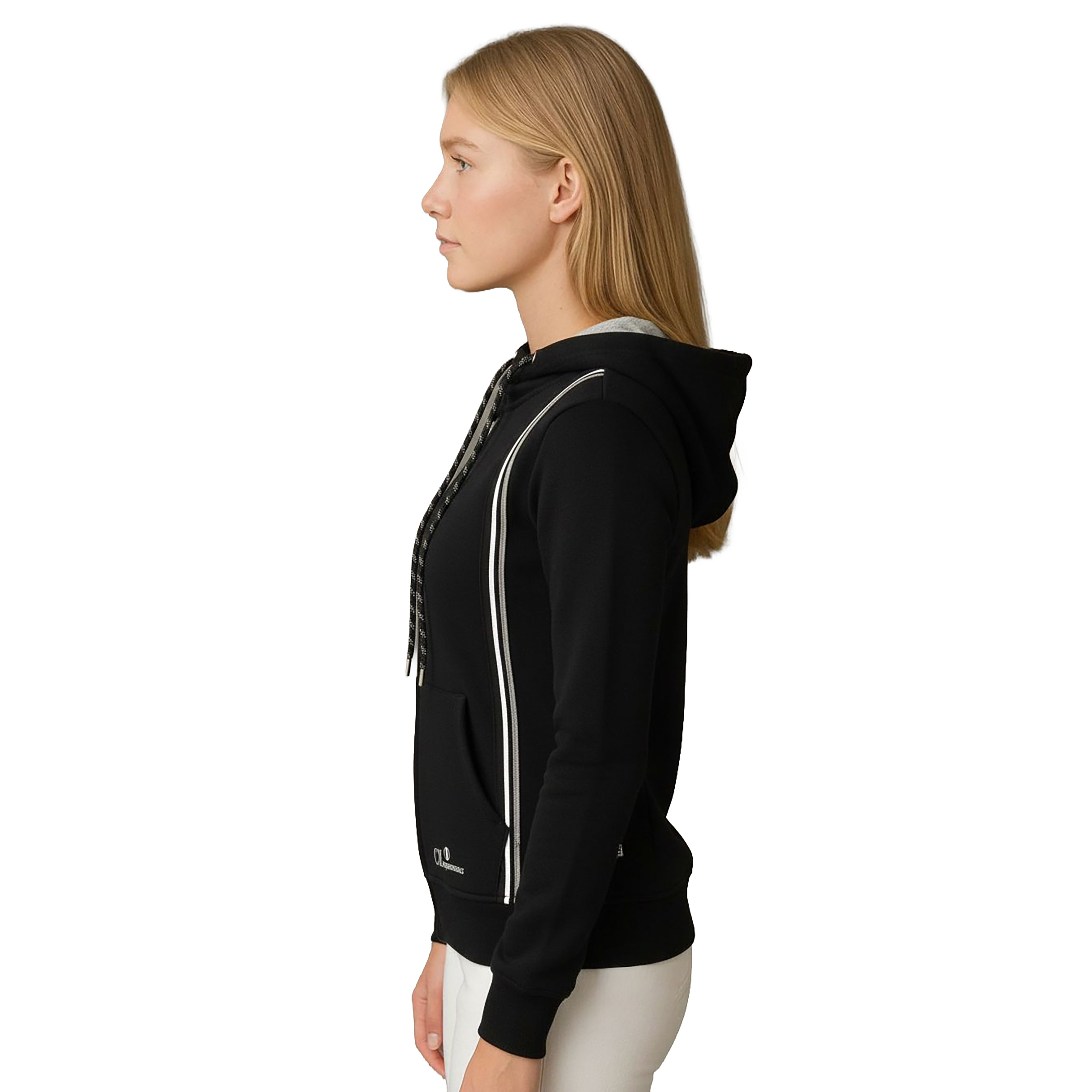 MENTECA Longsleeved Zip Hoodie Black (Jet Black)
