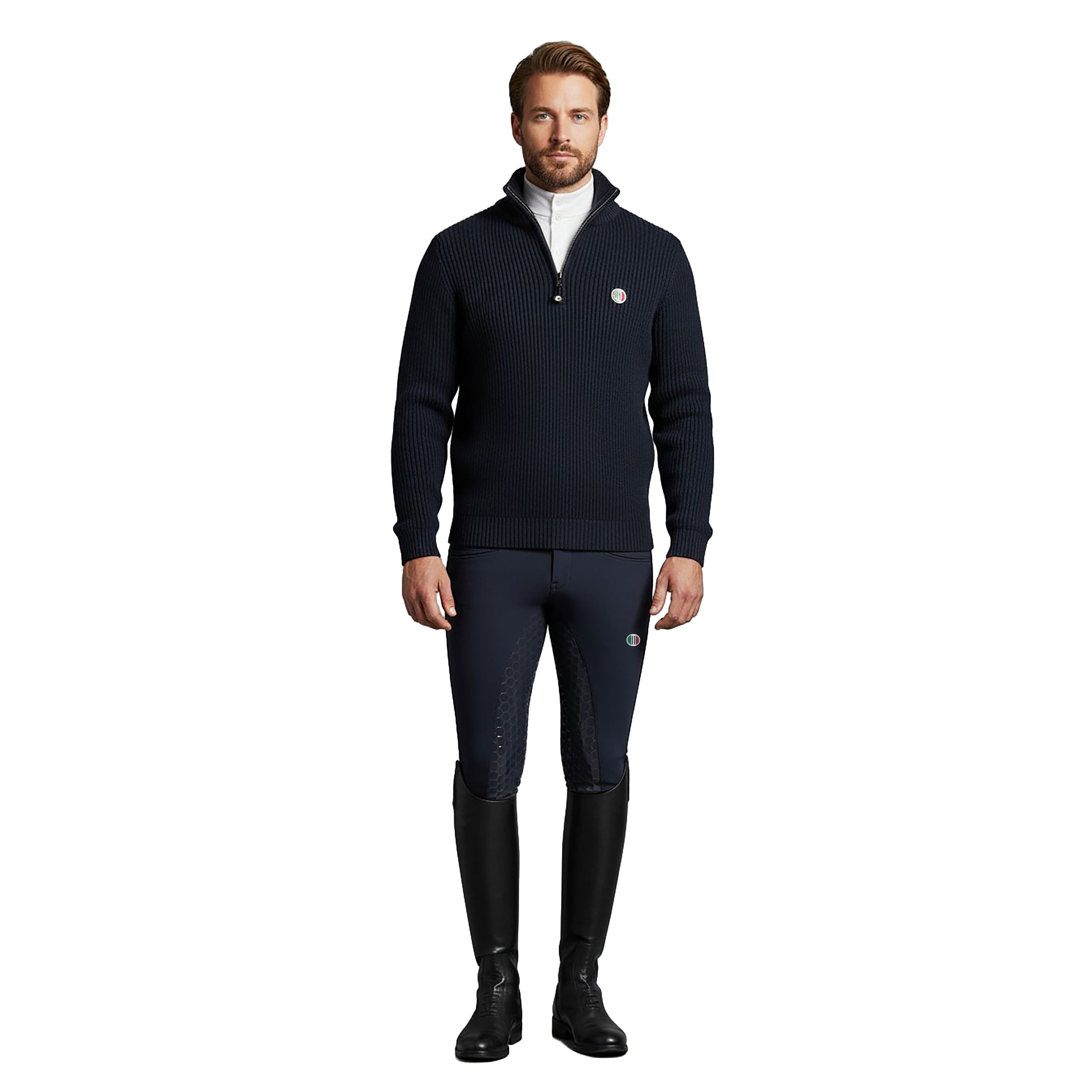 FREMONT Longsleeved Zip Neck Pullover Navy (Black Iris)