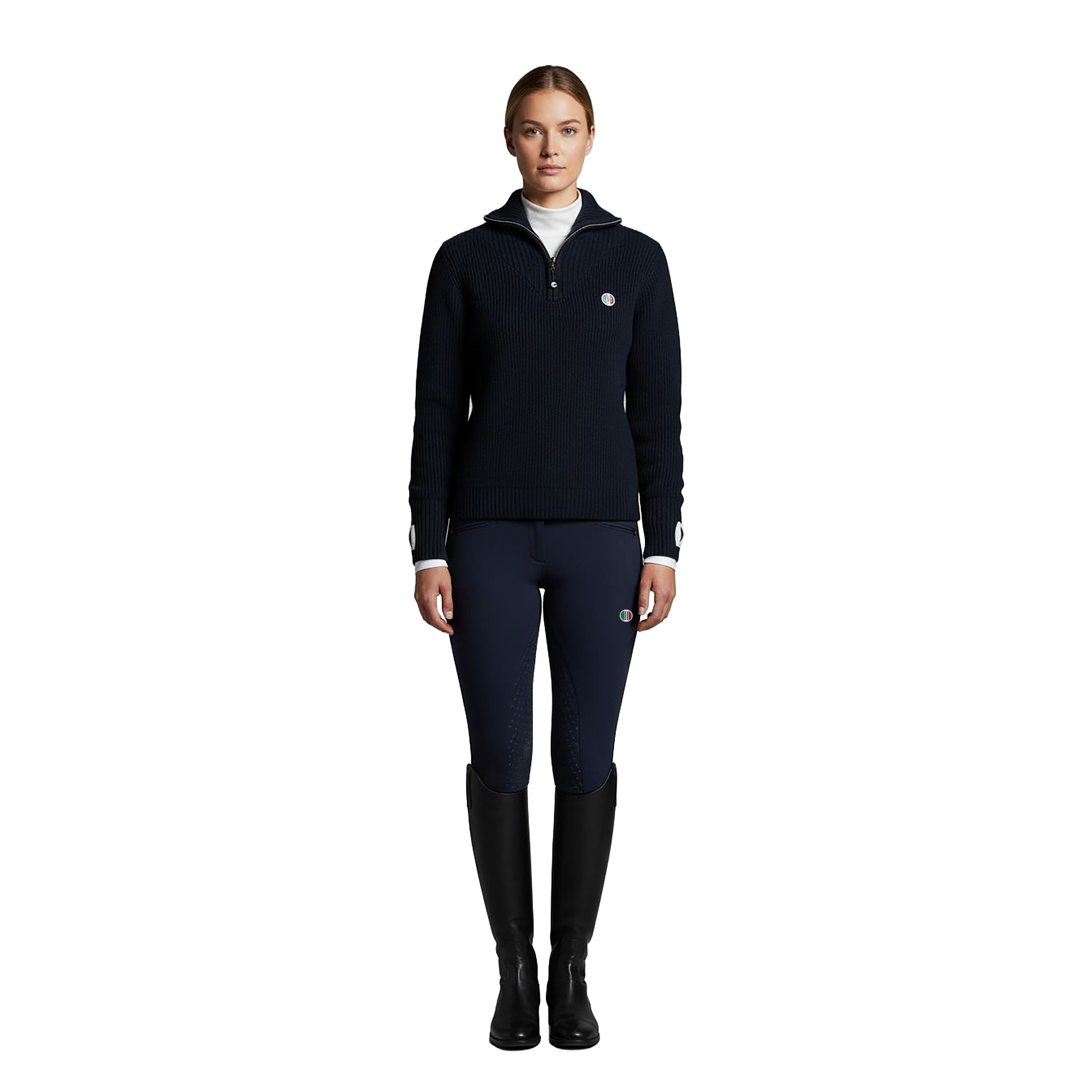 FREMONT Longsleeved Zip Neck Pullover Navy (Black Iris)