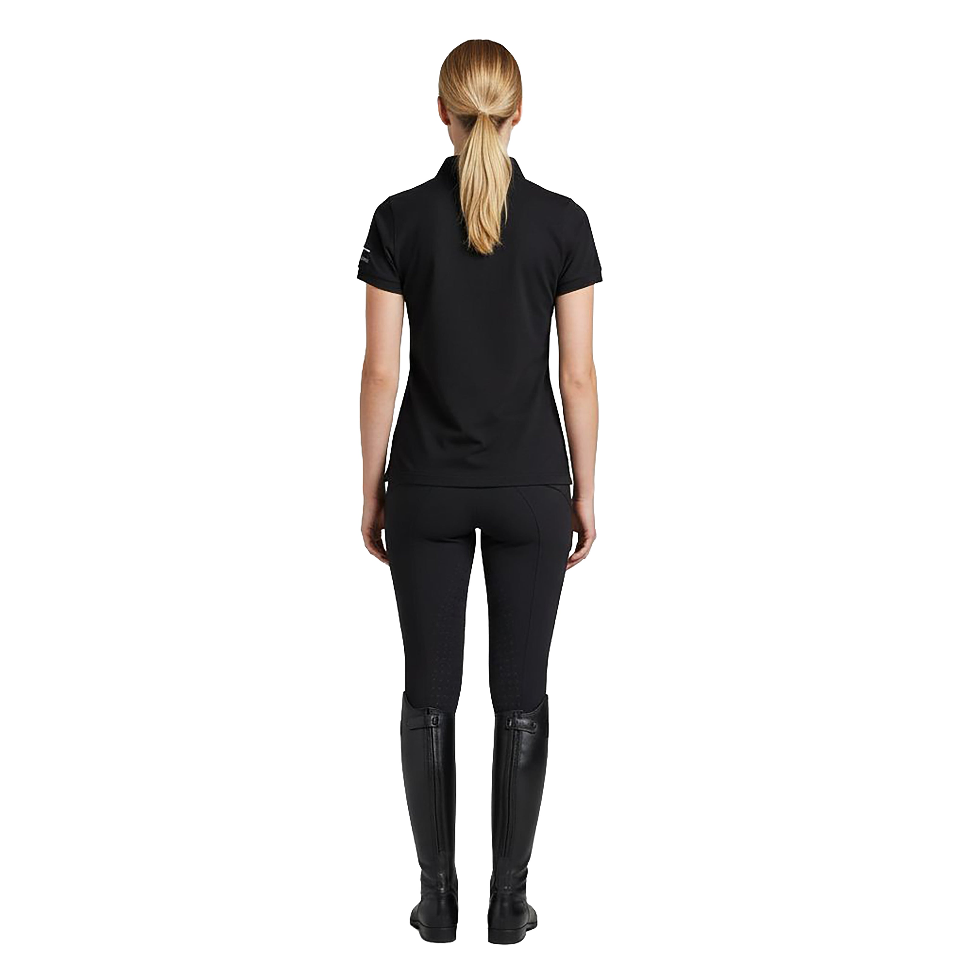 MERCED Polo Neck Pique T-Shirt Black (Jet Black)