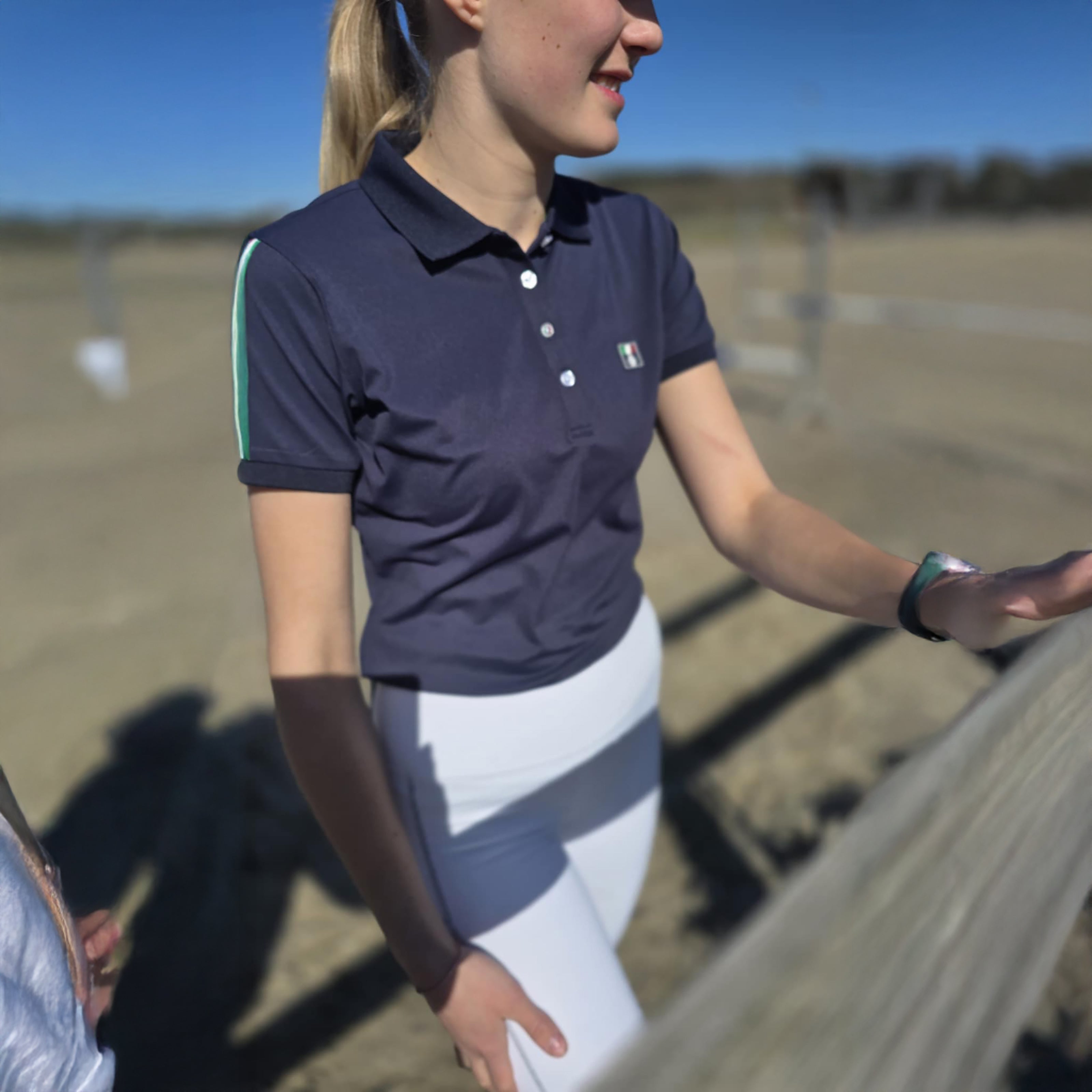 MERCED Polo Neck Pique T-Shirt Navy (Black Iris)