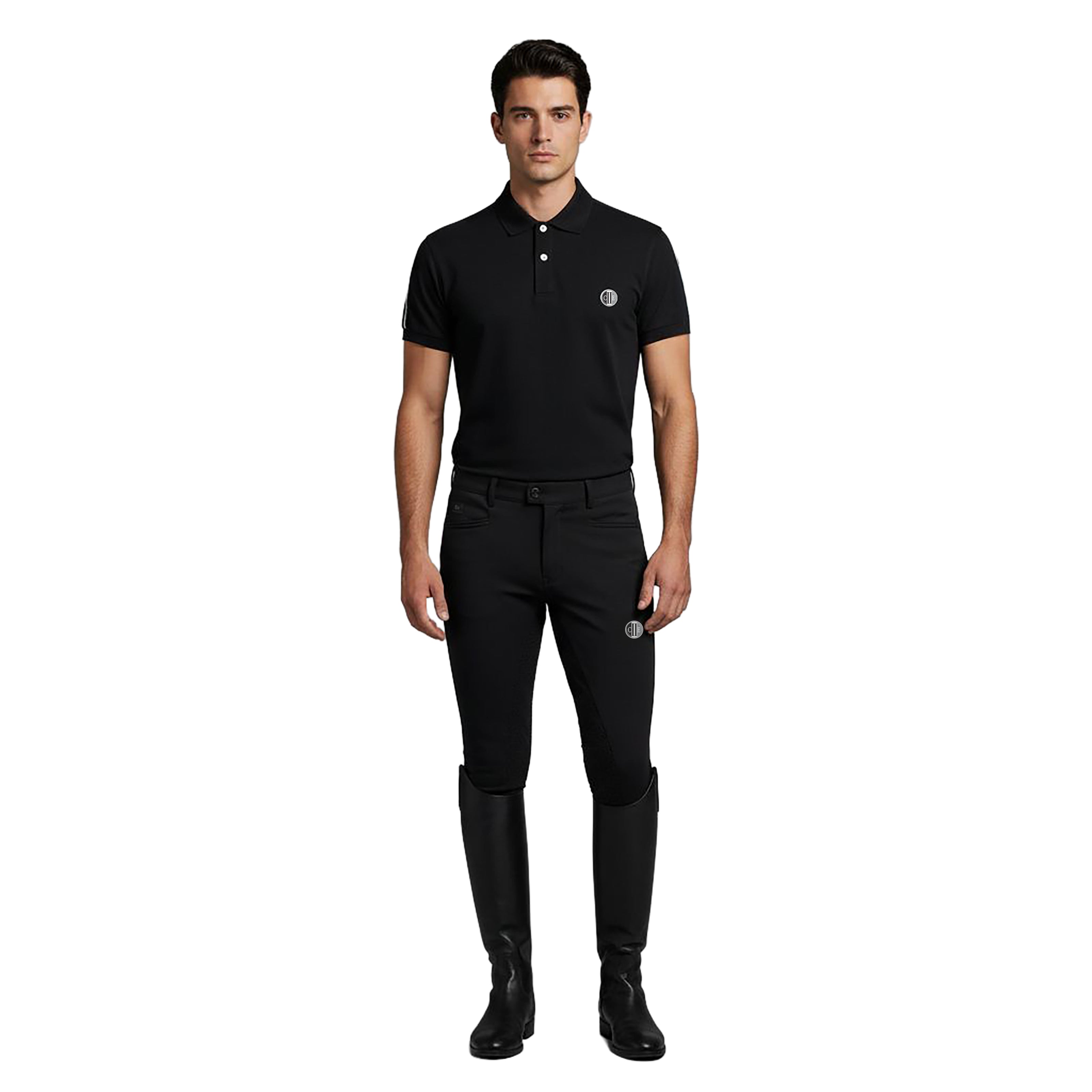 MIDTOWN Poloneck Pique T-Shirt Black (Jet Black)