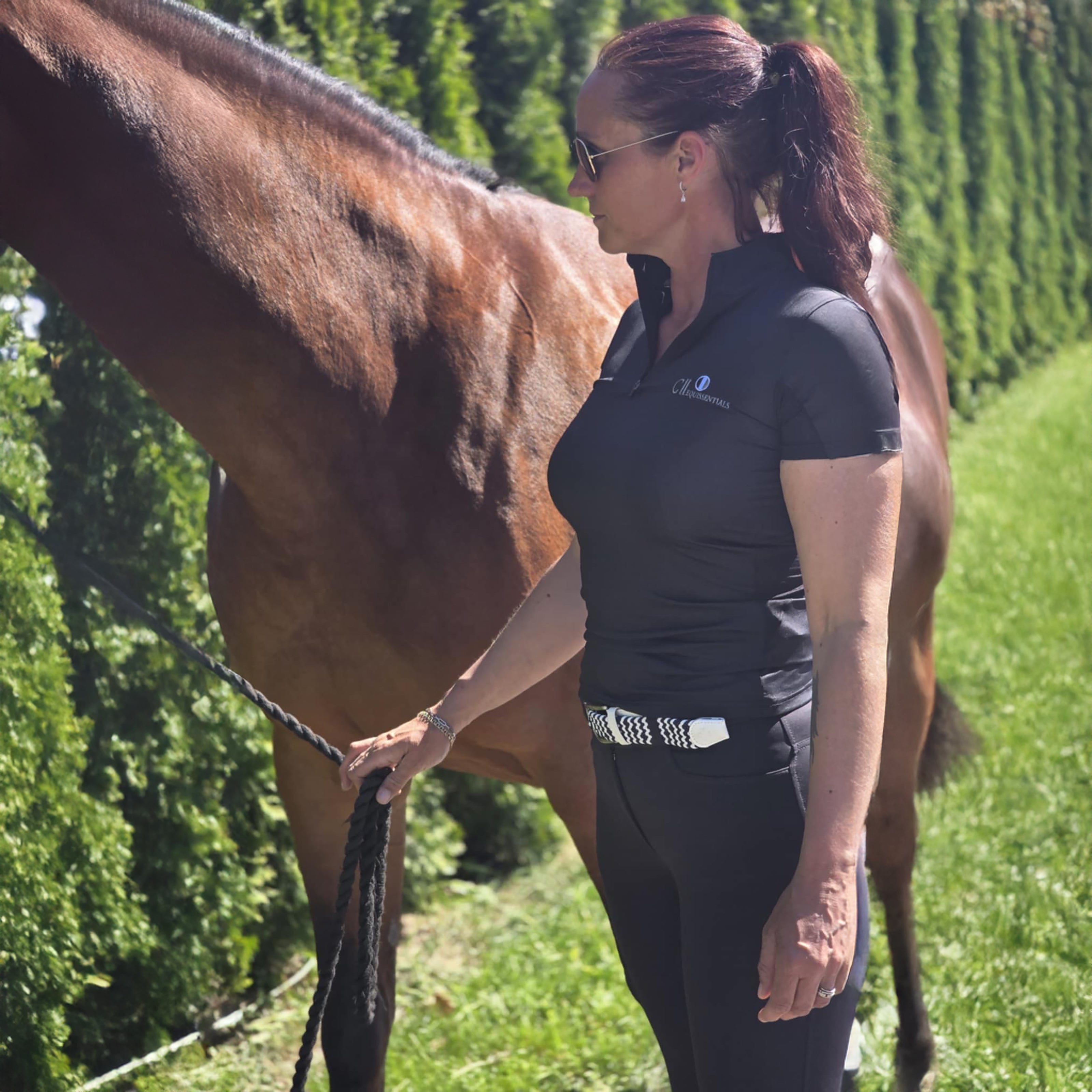 BAKERSFIELD Ladies Zip Neck Showshirt Black (Jet Black)