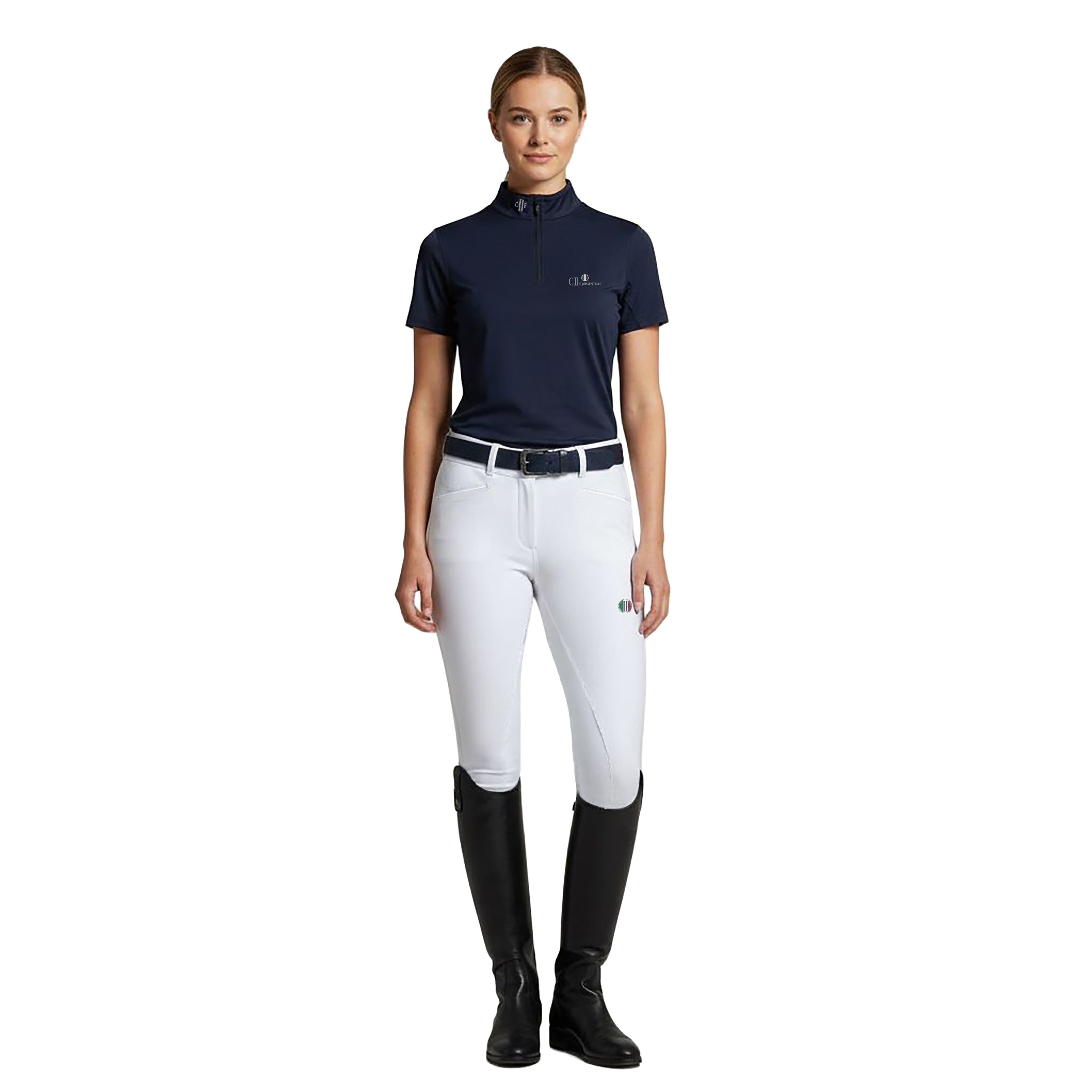 BAKERSFIELD Ladies Zip Neck Showshirt Navy (Black Iris)