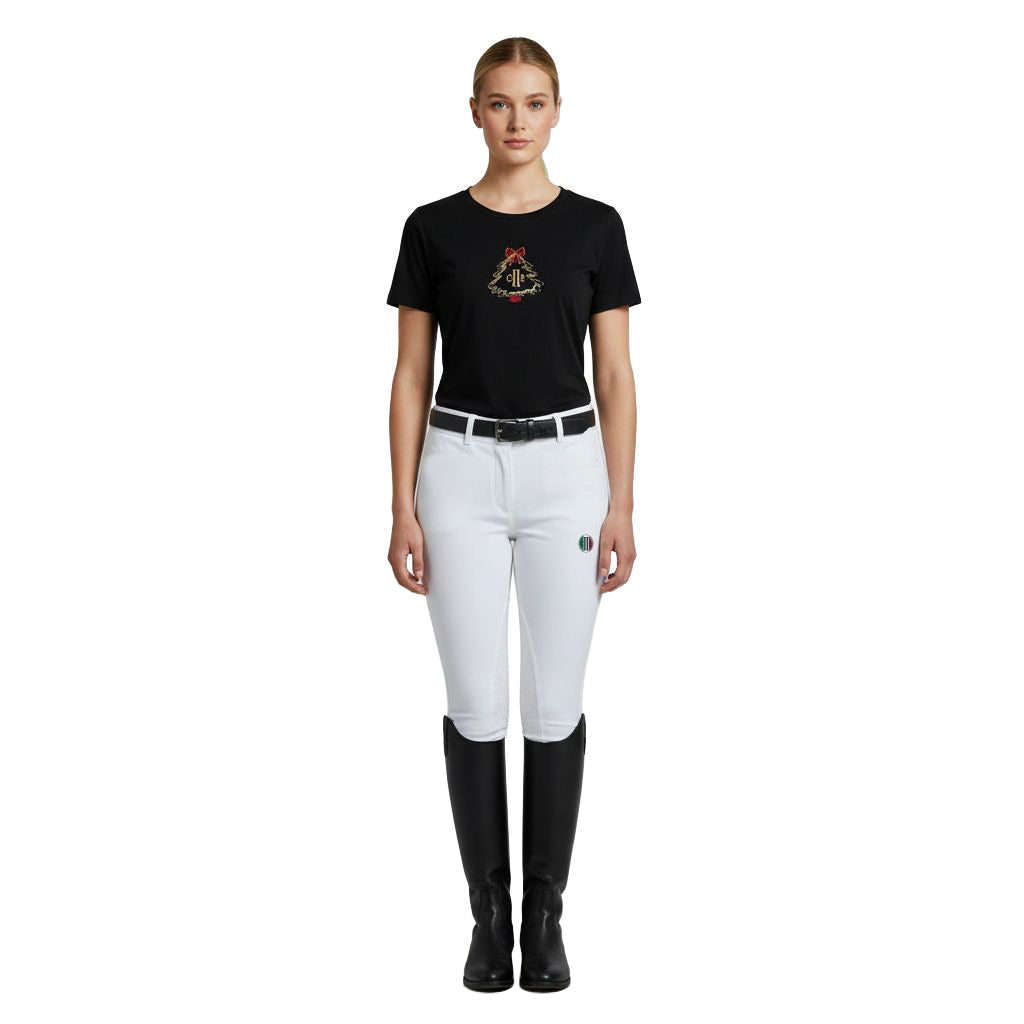 BUCINE Ladies T-Shirt w Embrodery Black (Jet Black)