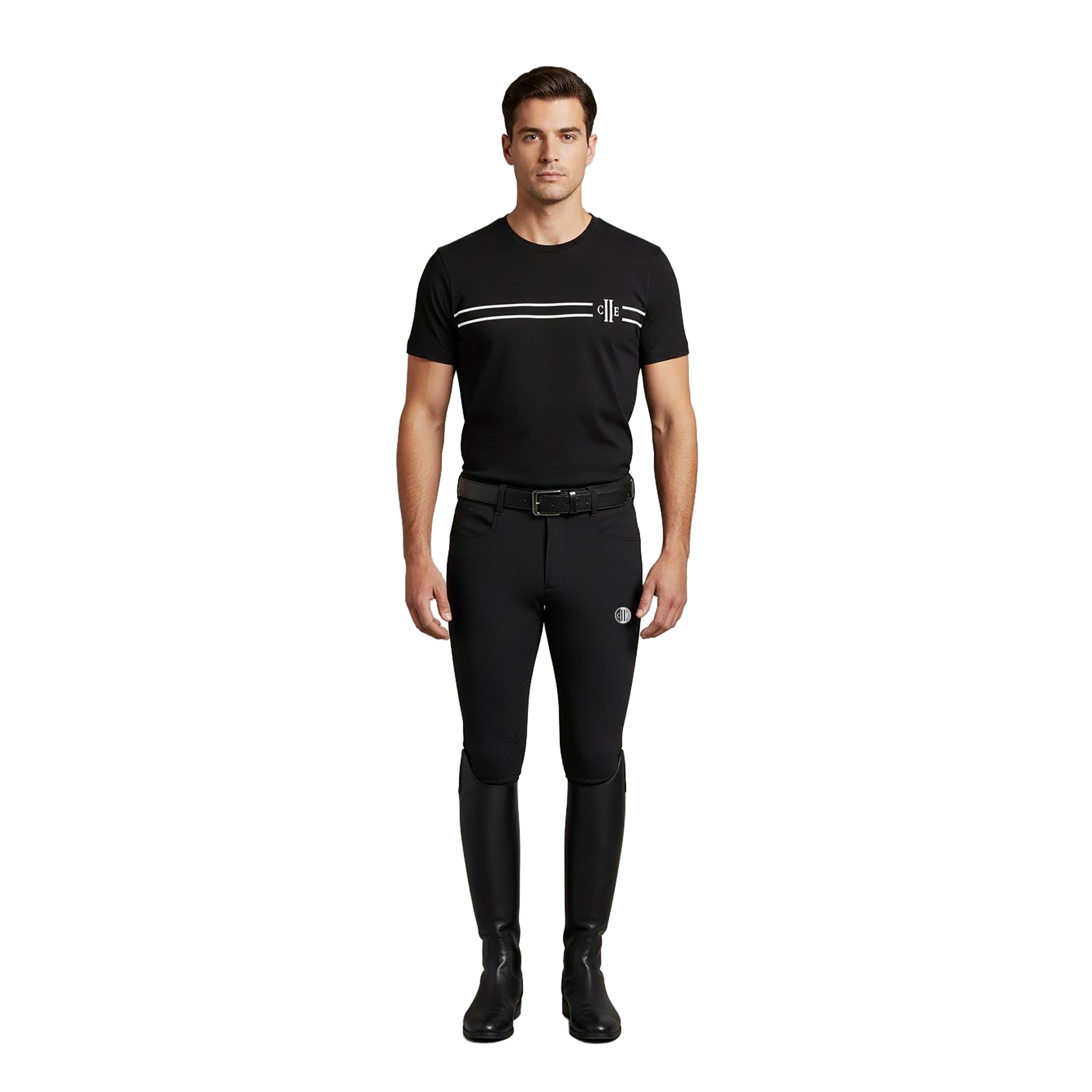 CALENZANO Mens T-Shirt W print Black (Jet Black)
