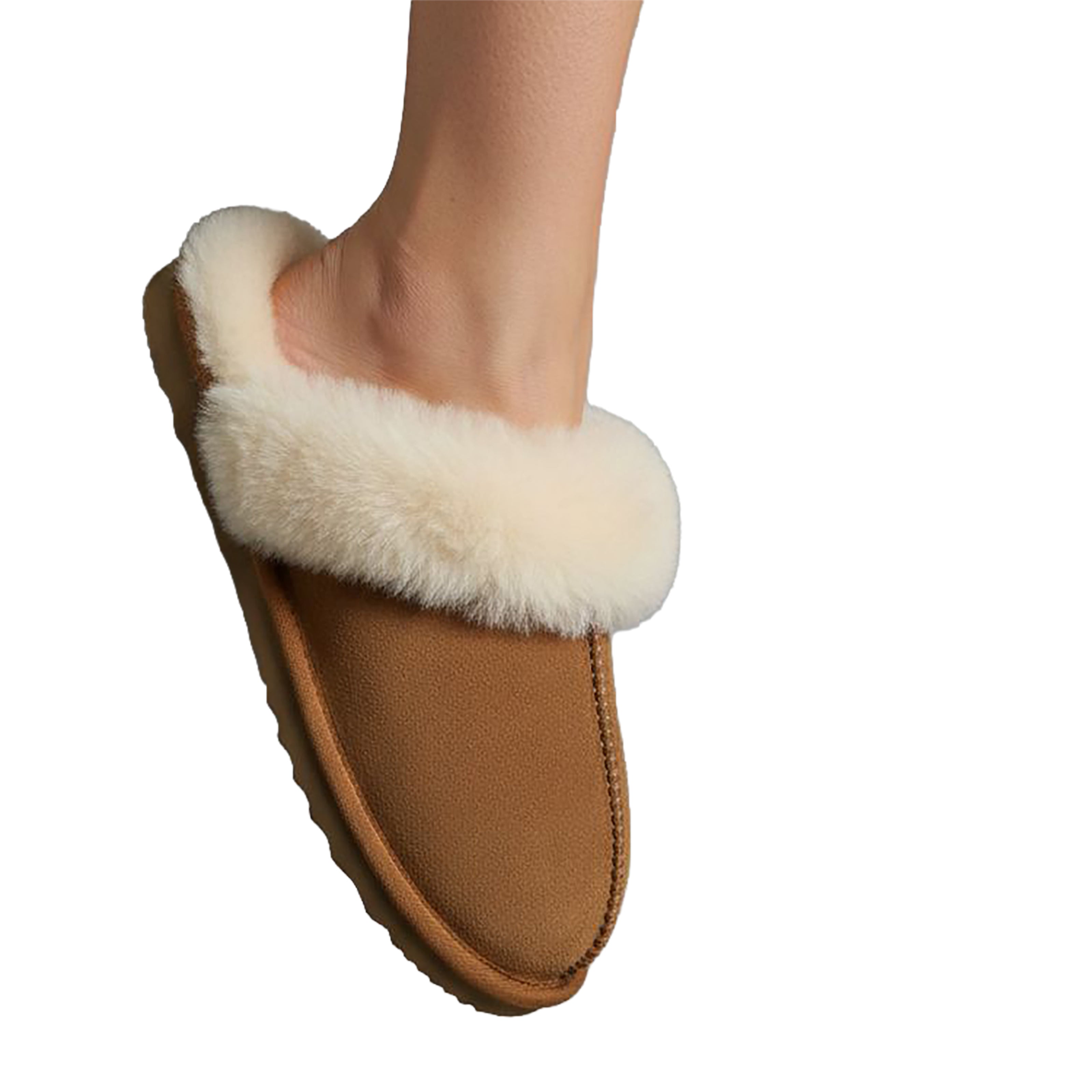 GROSETTO Ladies Sheepleather Slippers Cognac