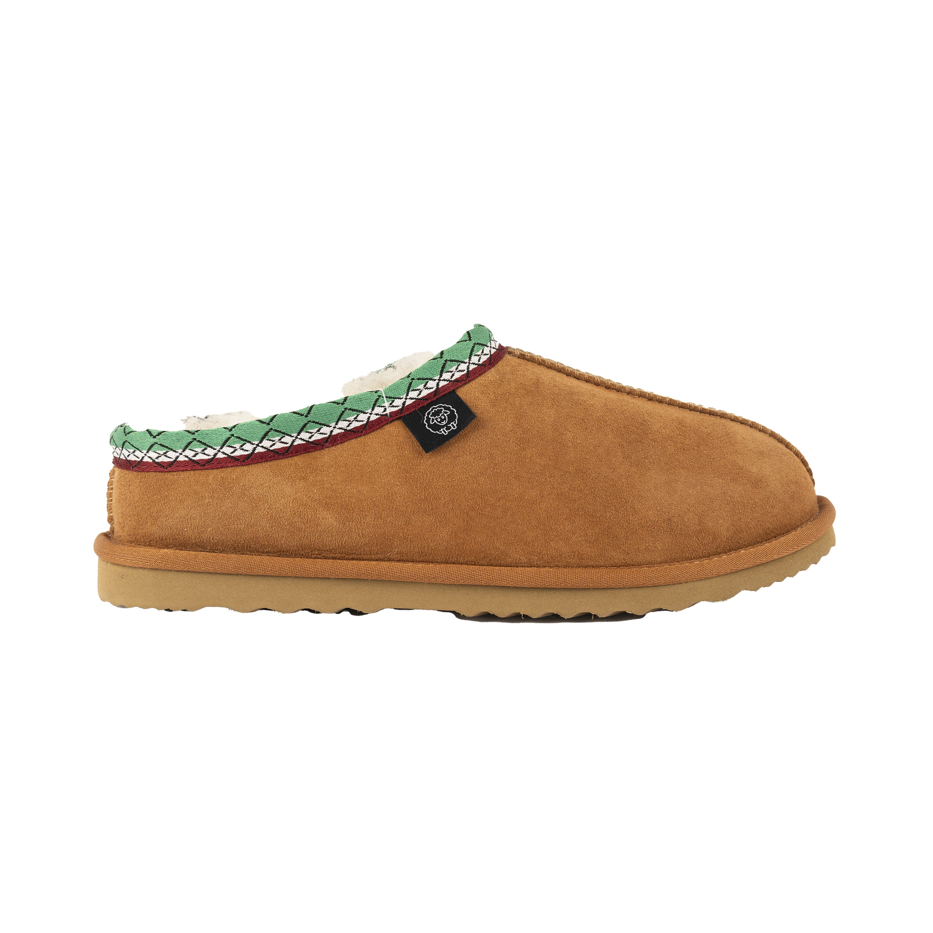 LUCCA Unisex Sheep Leather Slippers Cognac