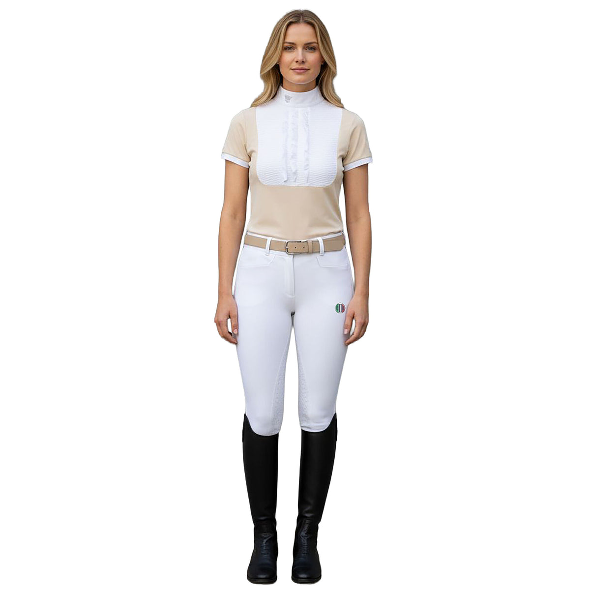 HOLBORN Ladies Showshirt SS w Shirtbreast Sandshell (Beige)