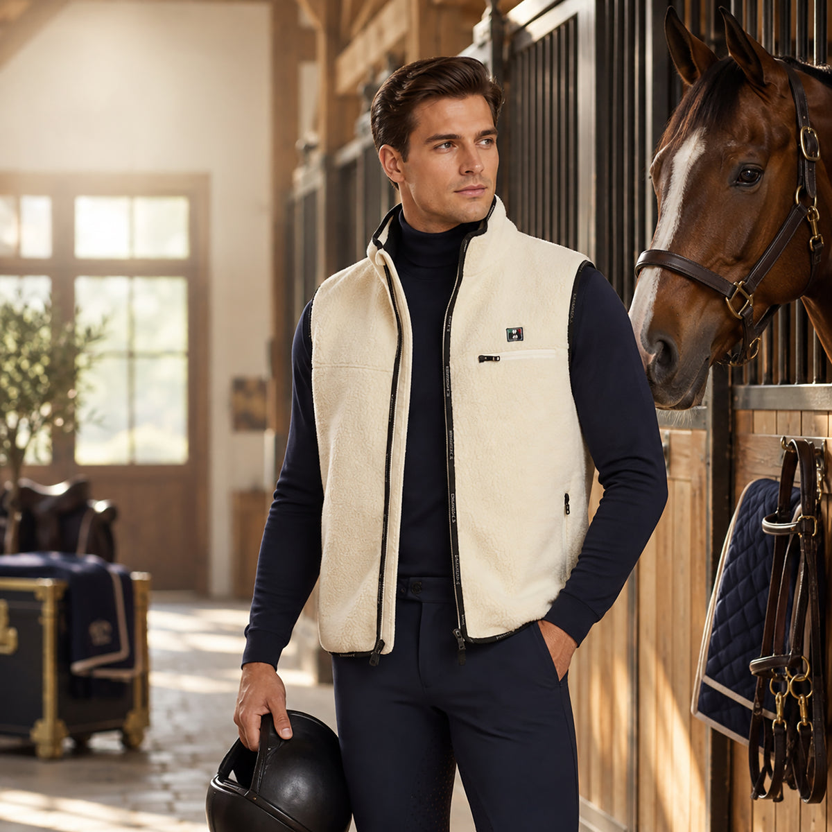 ELK GROVE Sherpa Fleece Vest Offwhite (Snow White)