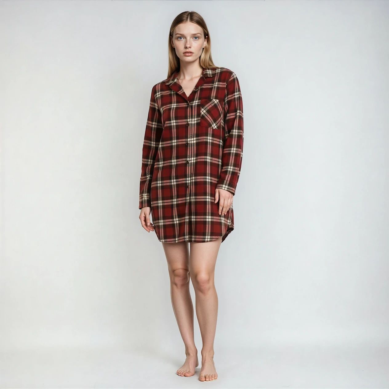 EMPOLI Ladies Flanell Nighdress Checked